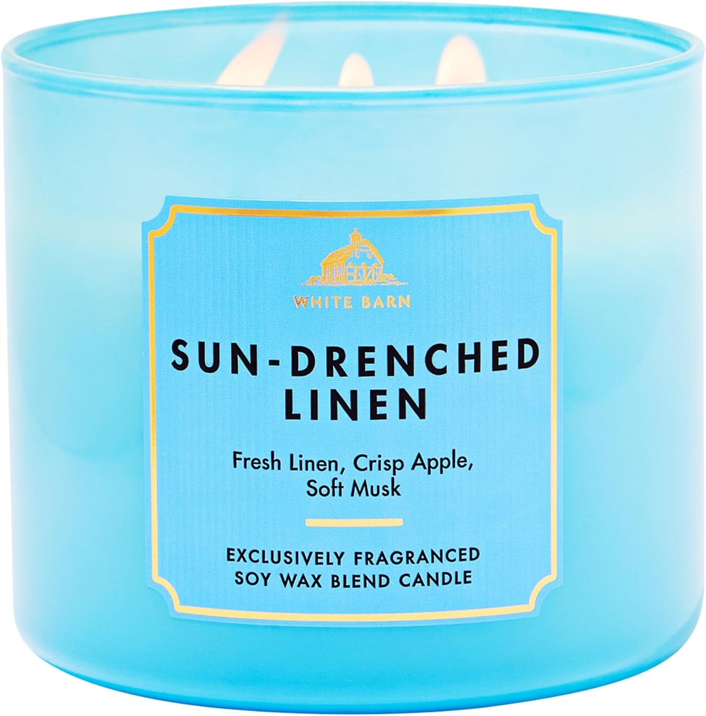 Bath & Body Works Sun-Drenched Linen 3-Wick Candle