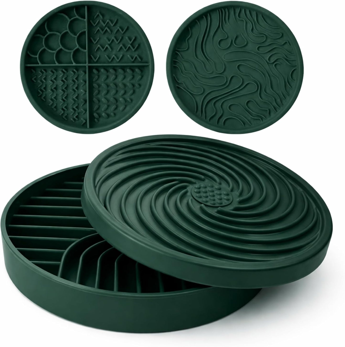 The Daily Bond 4-in-1 Dog Feeder – Slow Feeder Base with 3 Interchangeable Lick Mat Lids for Everyday Enrichment & Engagement– BPA-Free, Dishwasher-Safe Design
