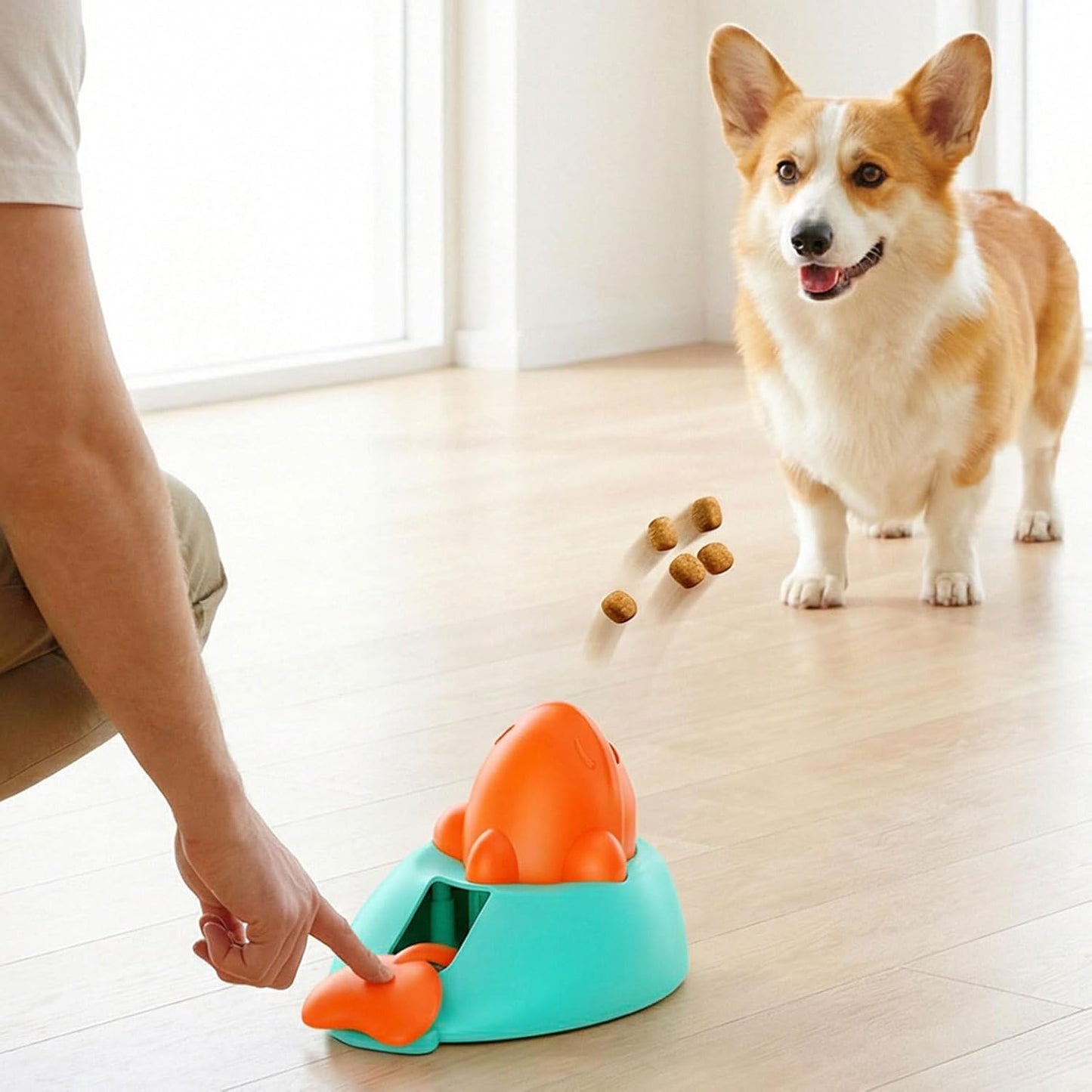 Whale Dog Dispenser, Interactive Food Puzzle, Pet Treat Toy with Sturdy Design, Enrichment Tool for Puppy Training Indoor Outdoor, Mental Stimulation Accessory, Fun Feeding Gadget for Reduces Bloatin