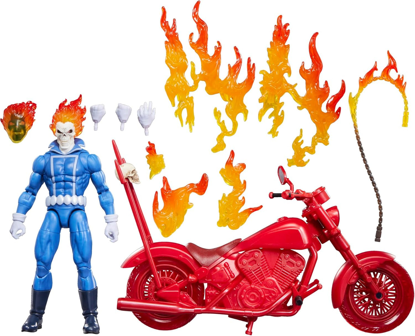 Marvel Legends Series Ghost Avenger Johnny Blaze Collectible Figure with 6" Scale Motorcycle Comic Inspired