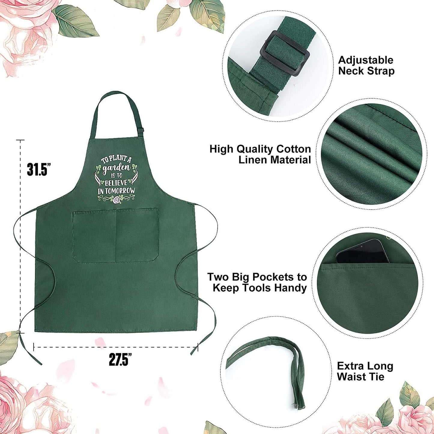 Funny Garden Aprons for Women, Gardening Gifts for Gardeners, Waterproof Kitchen Apron for Cooking Baking, Birthday Housewarming Gifts for Wife Florist Mom Sister Grandma