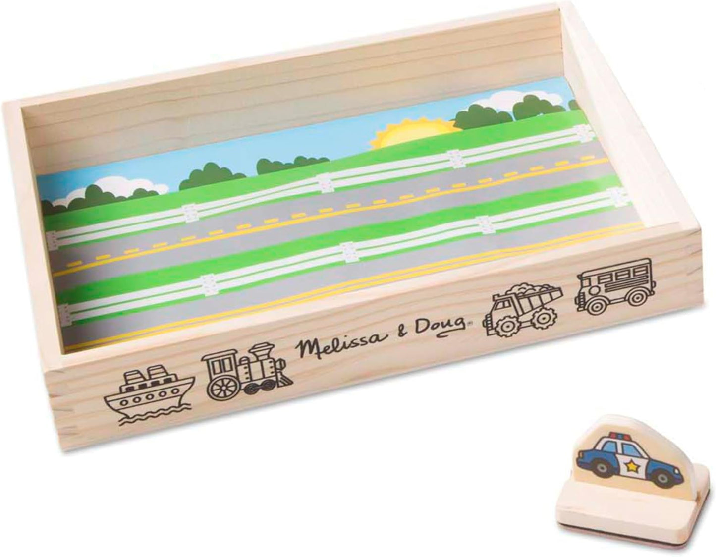 Melissa & Doug My First Wooden Stamp Set - Vehicles Kids Art Projects, Stamps with Washable Ink, Vehicle Toys for Kids Ages 4+