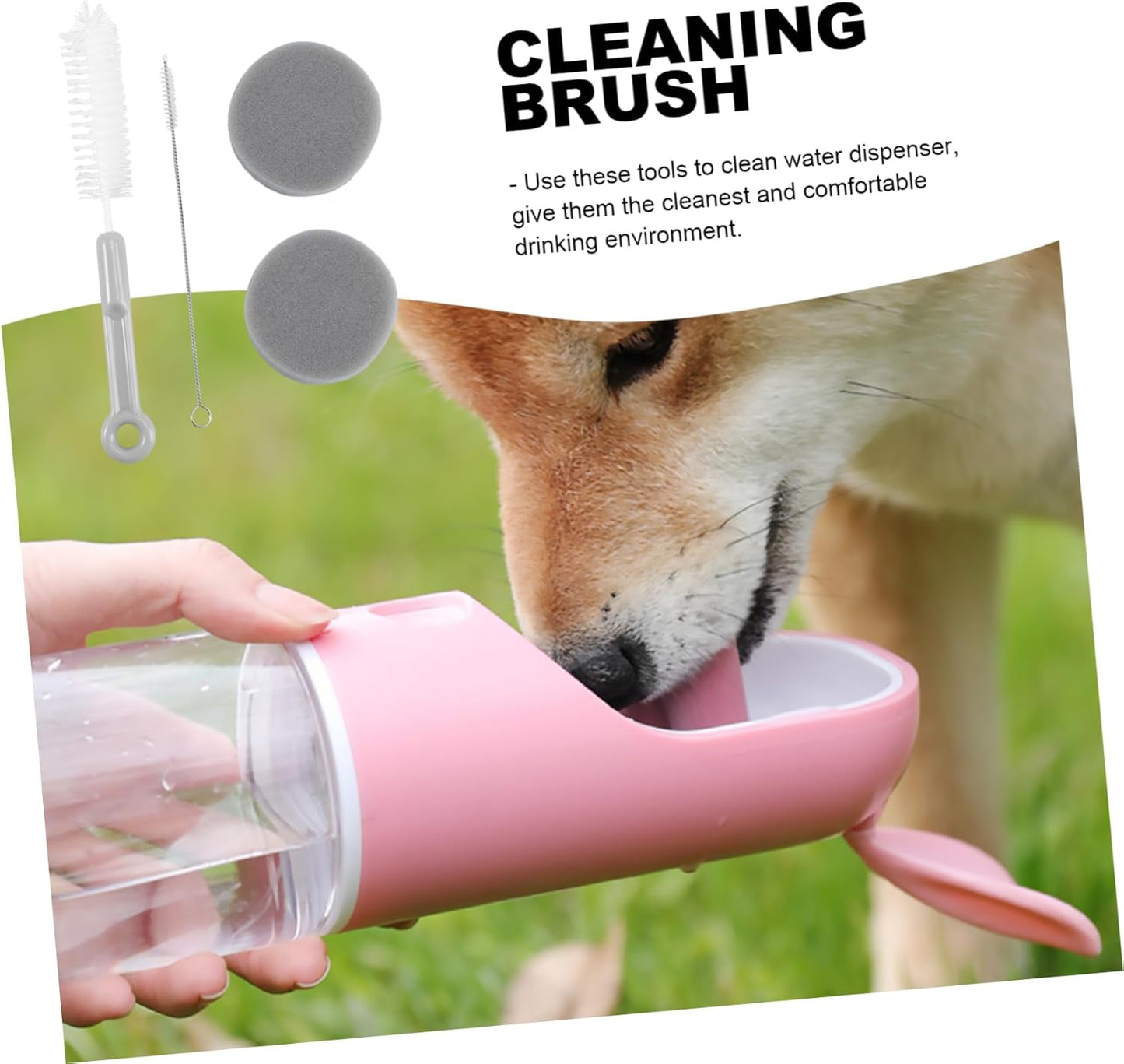 Baluue Portable Pet Bowl Cleaning Tools Pet Water Fountain Scrub Brush Set for Cats Dogs