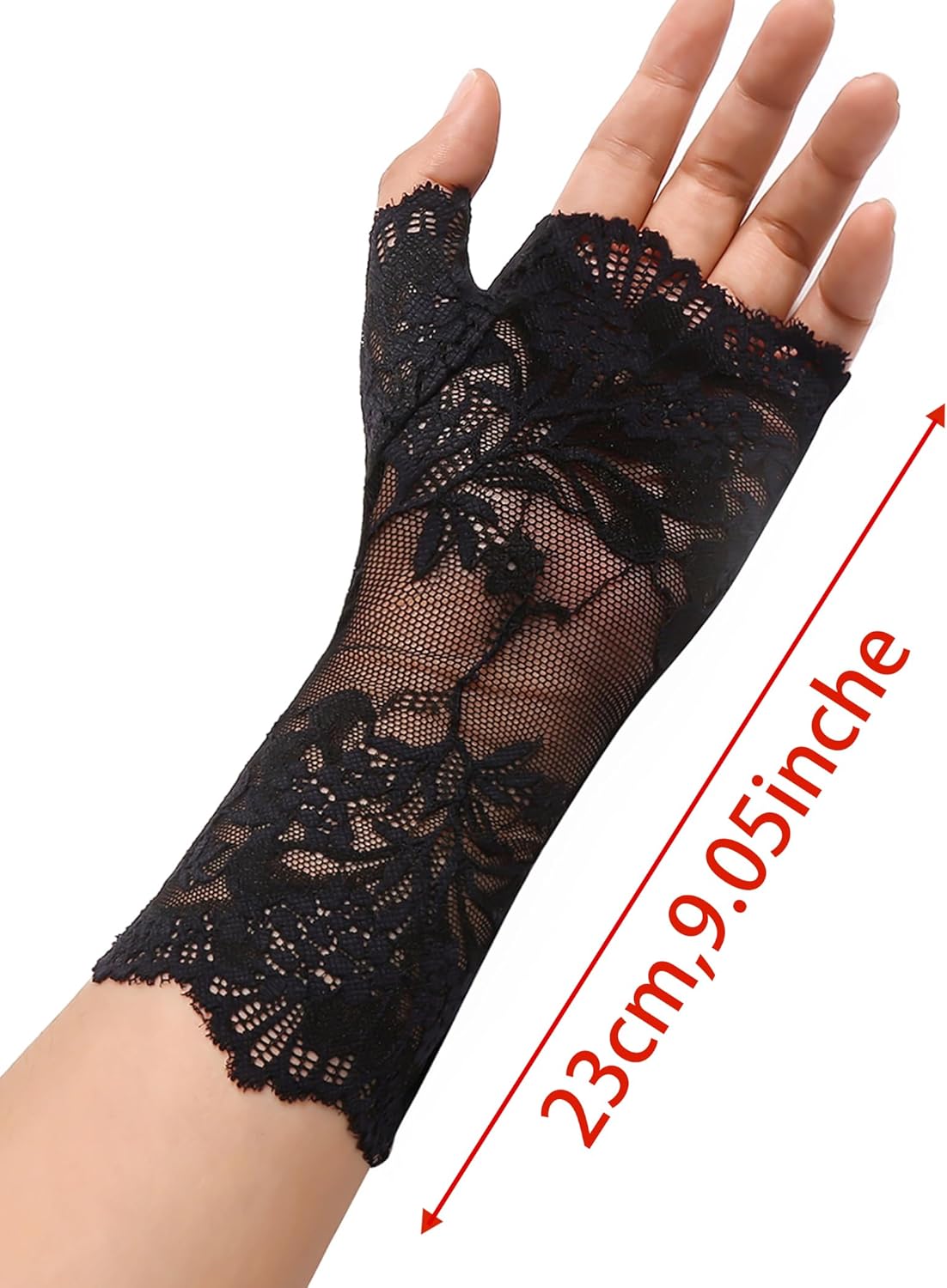 Avidlove Women Short Lace Gloves Fingerless Bridal Wrist Glove Opera Evening Wedding Tea Party Prom Cosplay Gothic Clothes