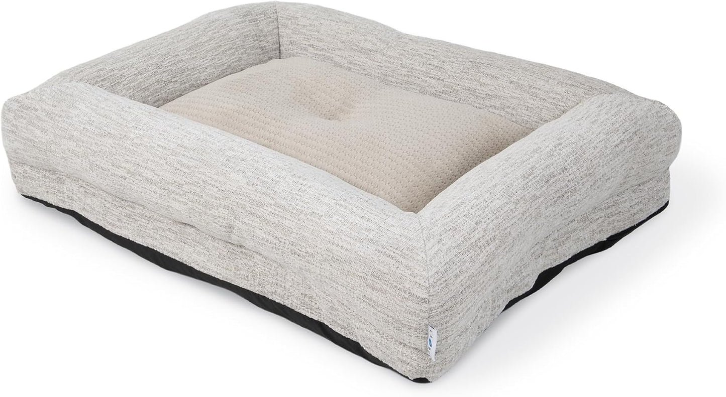 Petmate La-Z-Boy Rosie Lounger Large Dog Bed Cream 36x28 Inches for Dogs up to 50lbs with Durable Removable Washable Cover