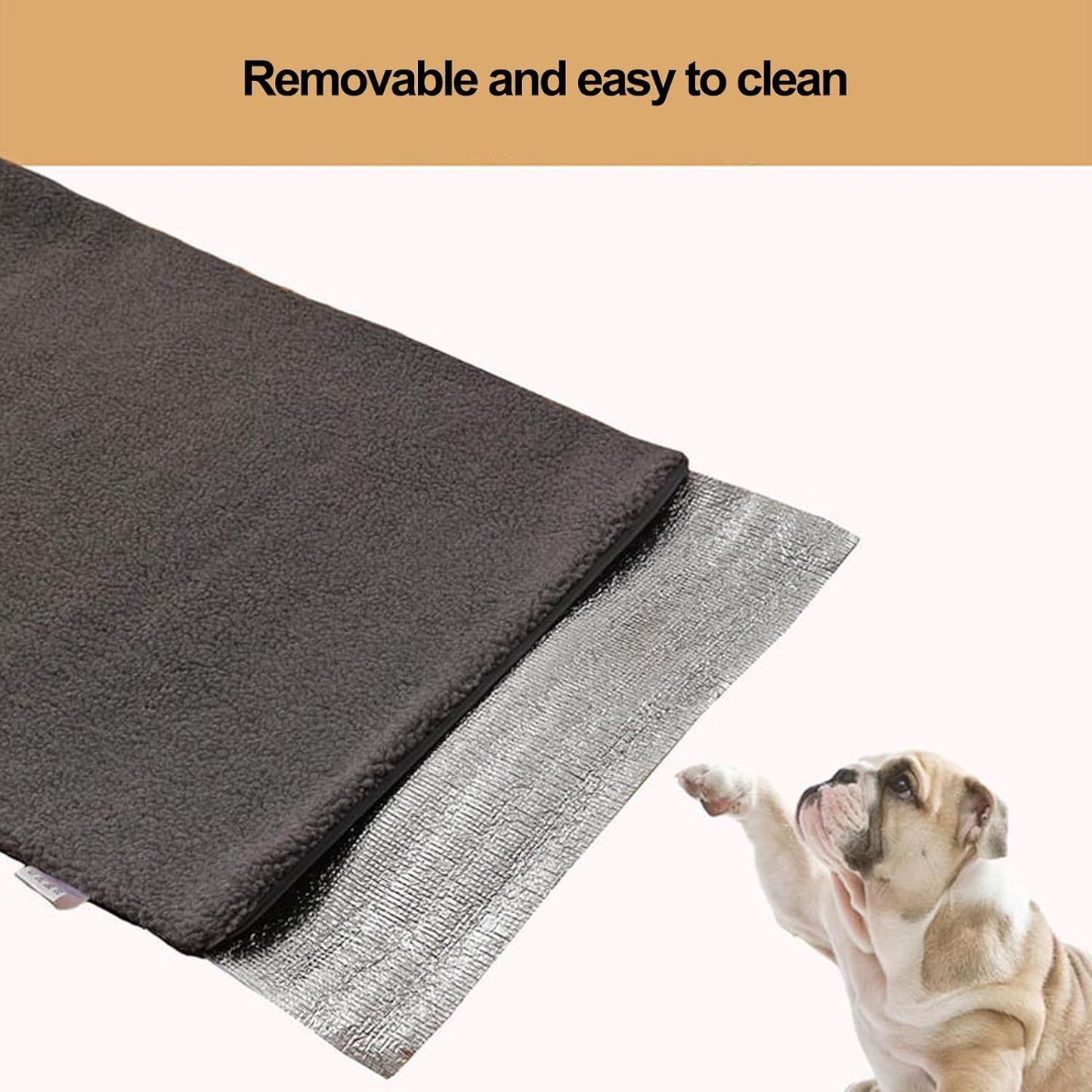 Self Warming Cat Bed - Thermal Pet Sleeping Mat, Removable Dirt-Resistant Cover, Soft Winter Mat for Dogs and Cats, Anti-Slip Warm Cushion, Large Pet Comfort Bedding, Home Sleeping Solution