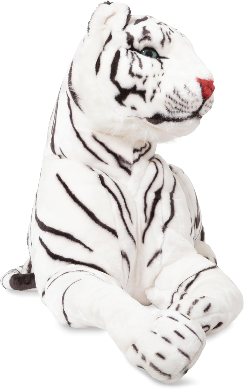 Melissa & Doug Giant Siberian White Tiger - Lifelike Stuffed Animal (Over 5 feet Long)