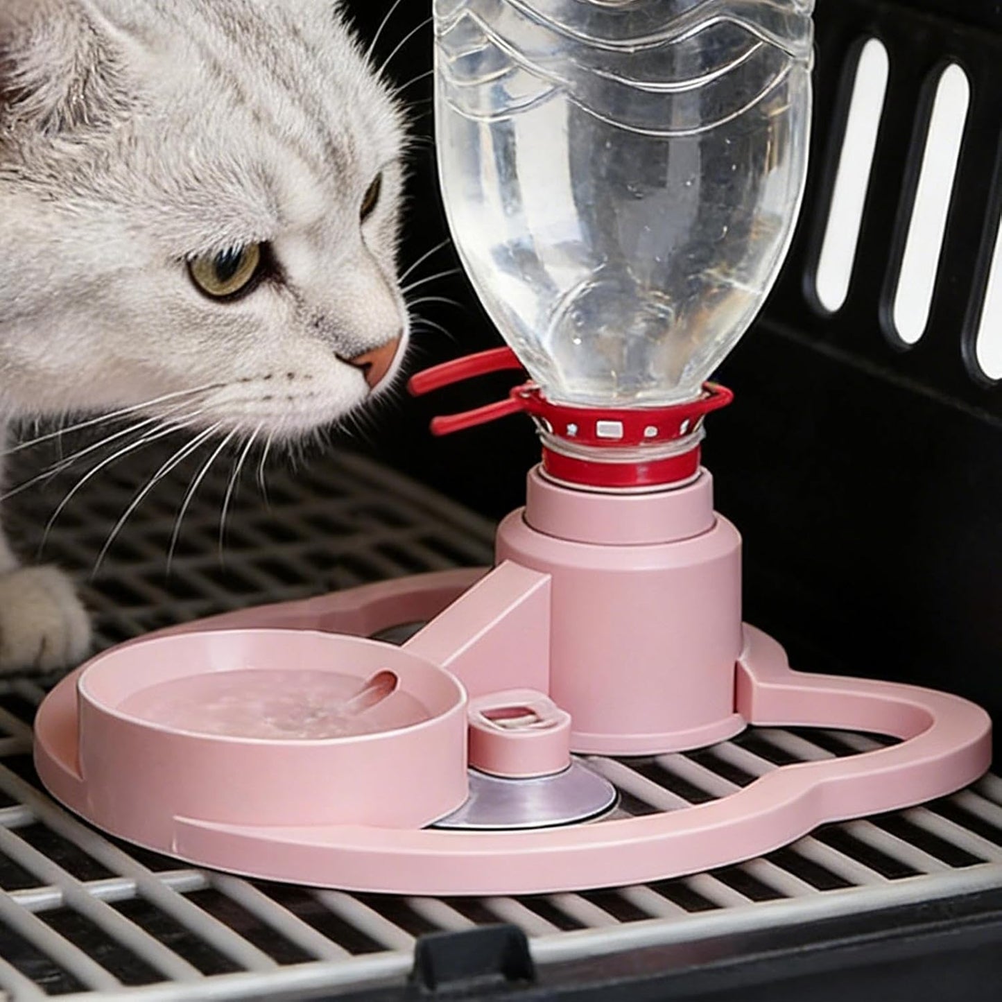 Cat Feeder Stand - Anti-Tipping Automatic Rack,Kitten Water Bottle Basin Stand - for Puppy Kitten Small Medium Large Breed Balcony Home Travel Indoor Outdoor
