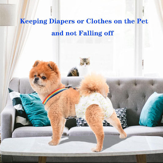 2 Pieces Dog Diaper Suspenders | Adjustable Elasticity Cat Suspenders | Belly Bands Canine Harness | Female Male Puppy Dress & Diaper Keeper