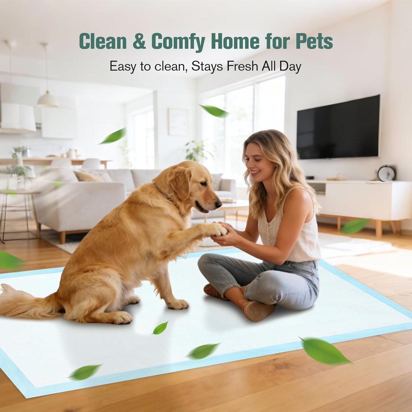 Large Puppy Pee Pads for Dogs 31" x 47" 40 Count, 6-Layer Leak-Proof XXXL Dog Pee Pads Extra Large, Super Absorbent Quick-Dry Thick Disposable Potty Training Pads