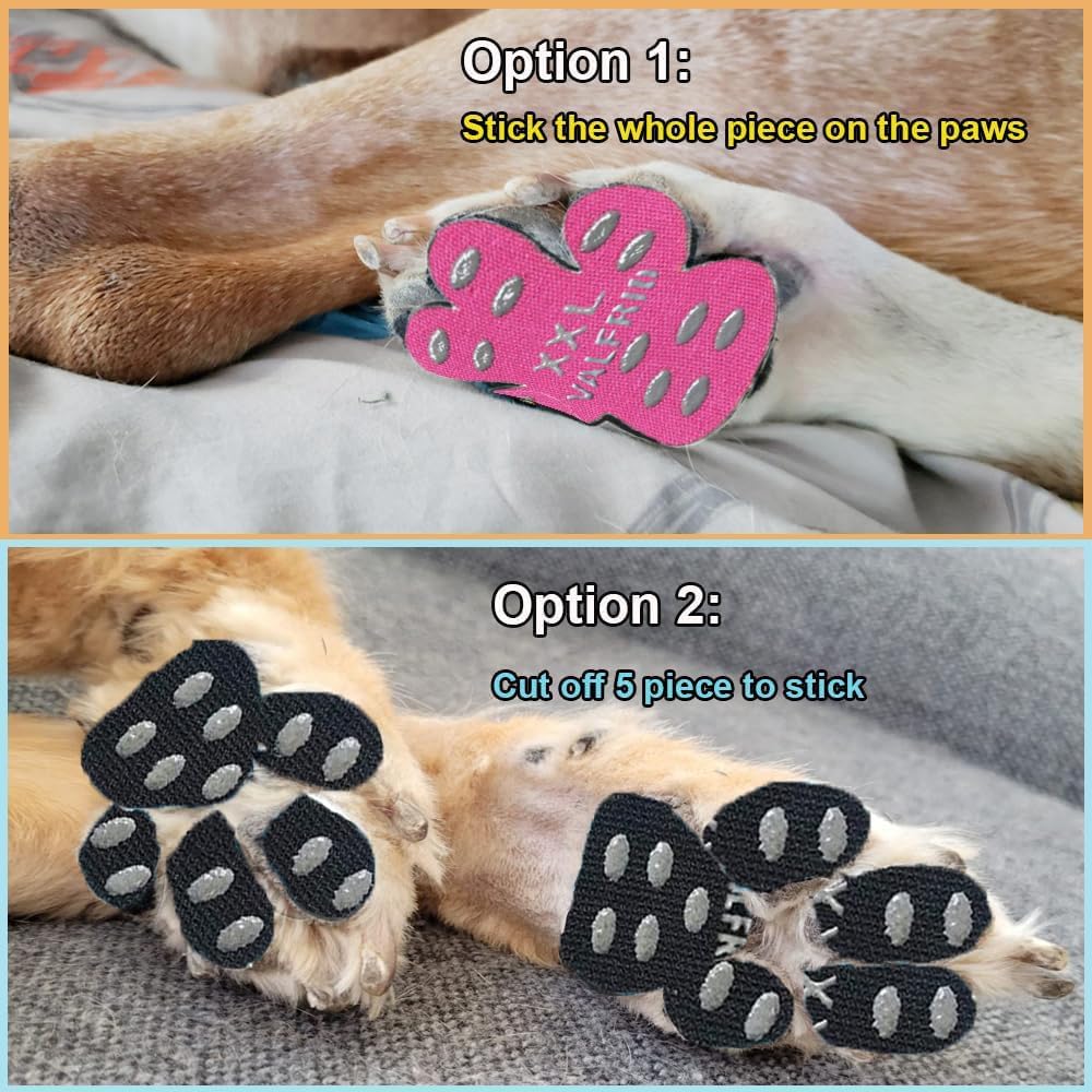 ‌VALFRID Paw Protector Anti Slip Paws for Dogs,Dog Grippers for Senior Dogs,Paw Pads for Hot Pavement, Durable Traction Pads for Hardwood Floors XXL Black 60 Pieces