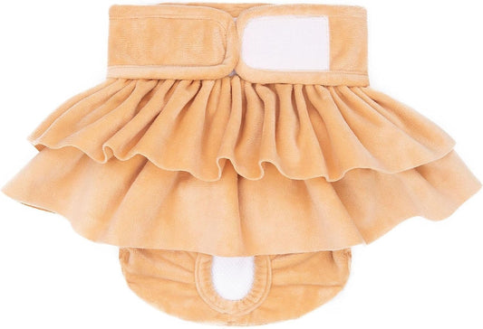 Washable Dog Diapers with Ruffle Skirt, Soft Female Pet Pants for Male & Female Dogs, Absorbent Training Pants for Puppies – 3pcs Set(XS)(XS)