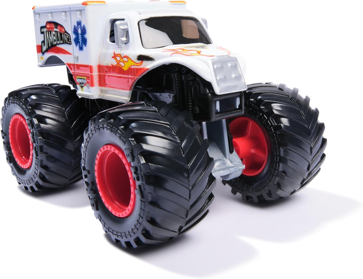 Monster Jam, Official Jambulance Monster Truck, Die-Cast Vehicle, 1:64 Scale, Kids Toys for Boys Ages 3 and up