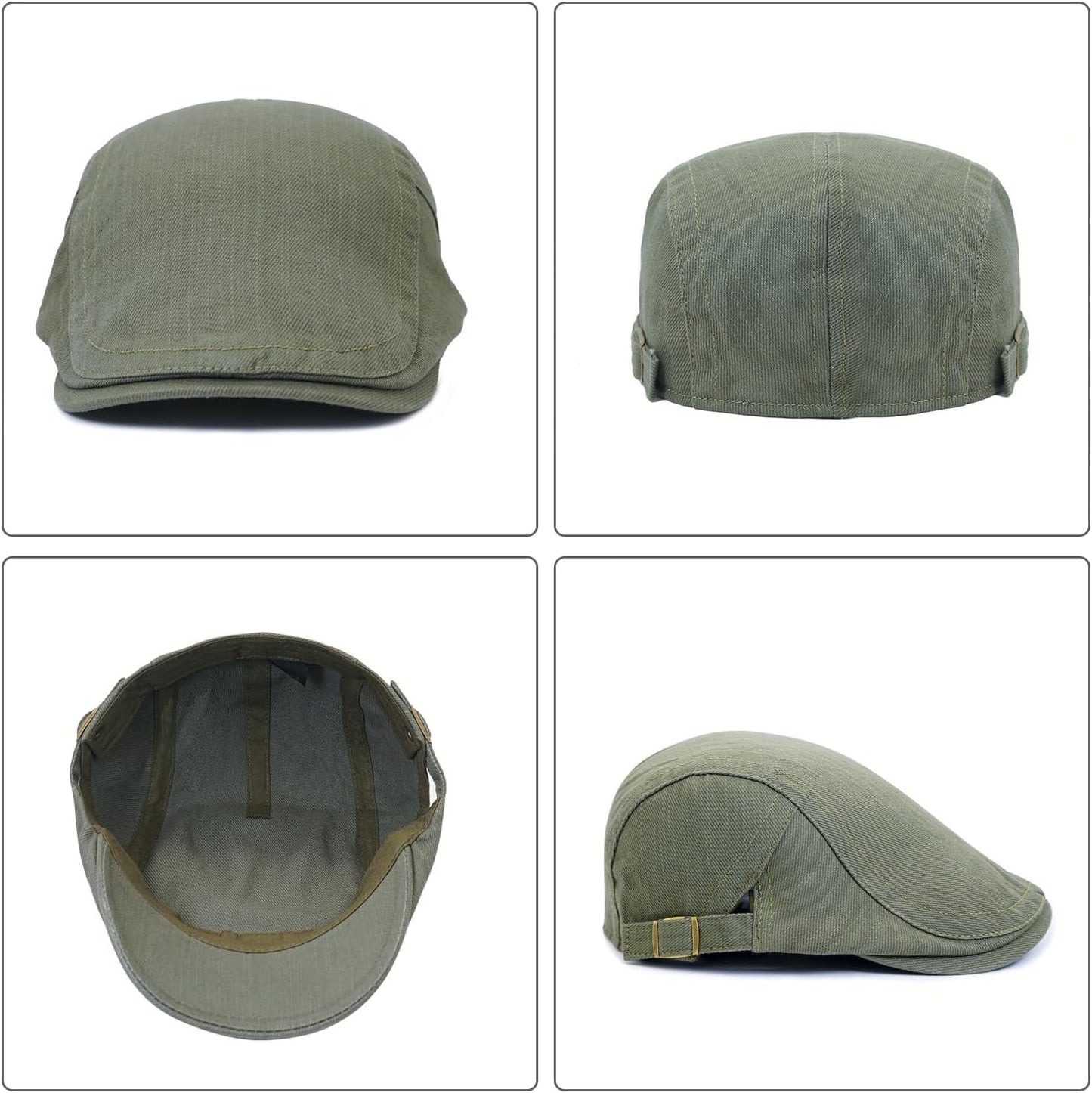 Newsboy Hats for Men Flat Cap Cotton Adjustable Breathable Irish Cabbie Ivy Driving Hunting Hat