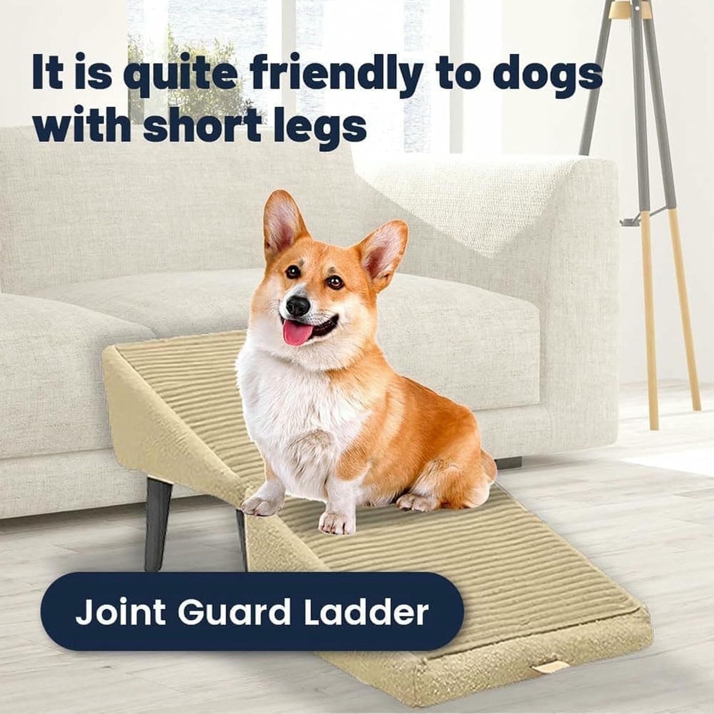 Split Ottoman Dog Ramp – 2-in-1 for Dog ramp for Bed, Suitable for Small, Medium-Sized Dogs and Cats, Sofa Height, Detachable and Washable Anti-Skid pad