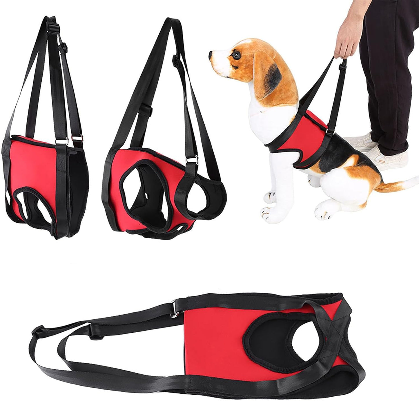 Oumefar Rear Leg Support Harness for Dogs, Elderly Injured Dog Mobility Aid Lifting Vest with Adjustable Straps, Assistance Harness for Stairs Car Travel, Front & Rear Harness Options (Large)