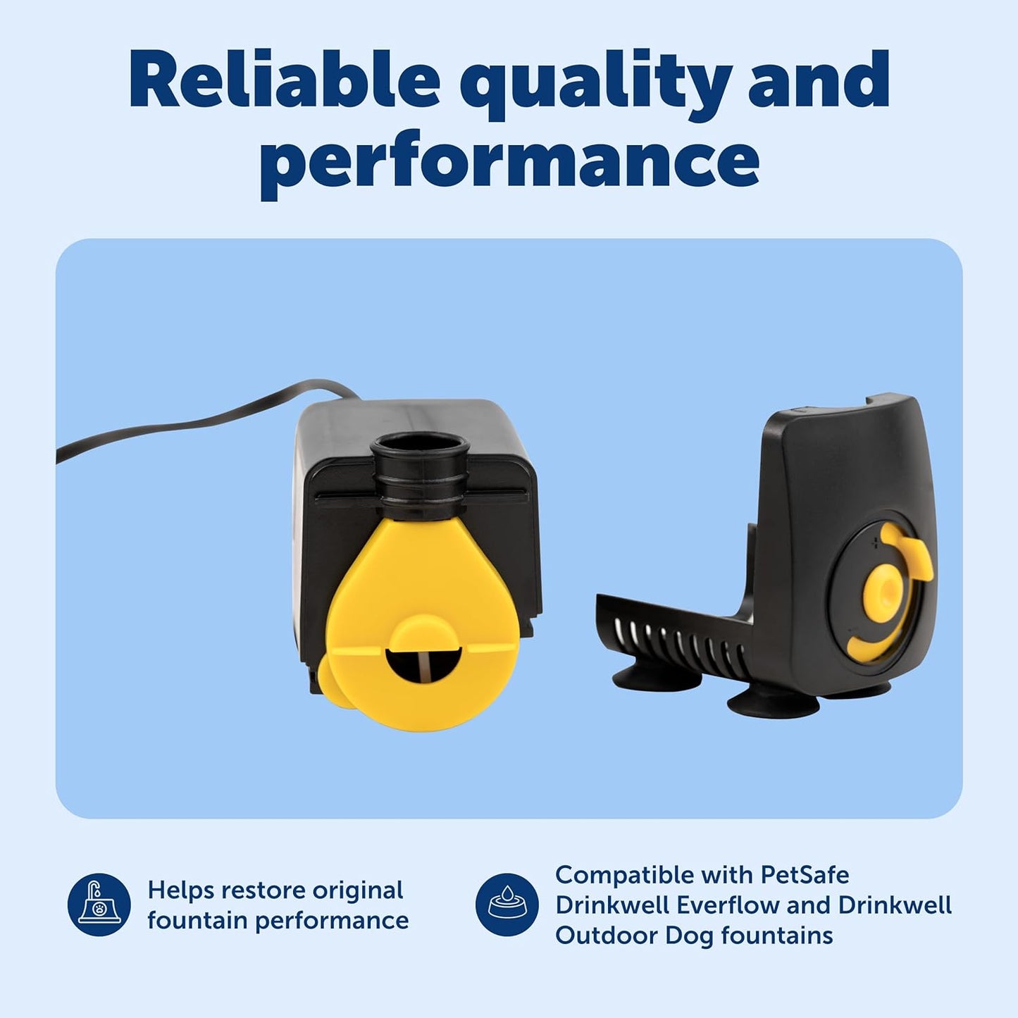 PetSafe Drinkwell Outdoor/Everflow Fountain Pump & Adaptor - Replacement Pump for Pet Fountain - Low-Voltage Durable Pump - Waterproof Adaptor with Anti-Bite Cord