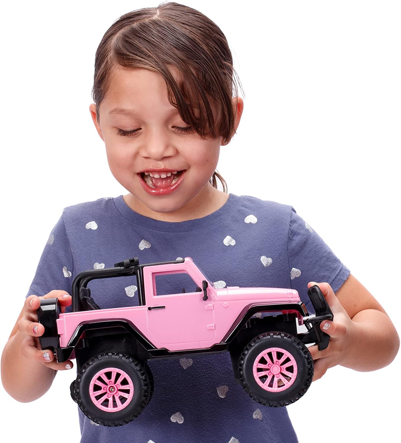 Girlmazing 1:16 Jeep Wrangler RC Radio Control Cars, Toys for Kids (Pink)