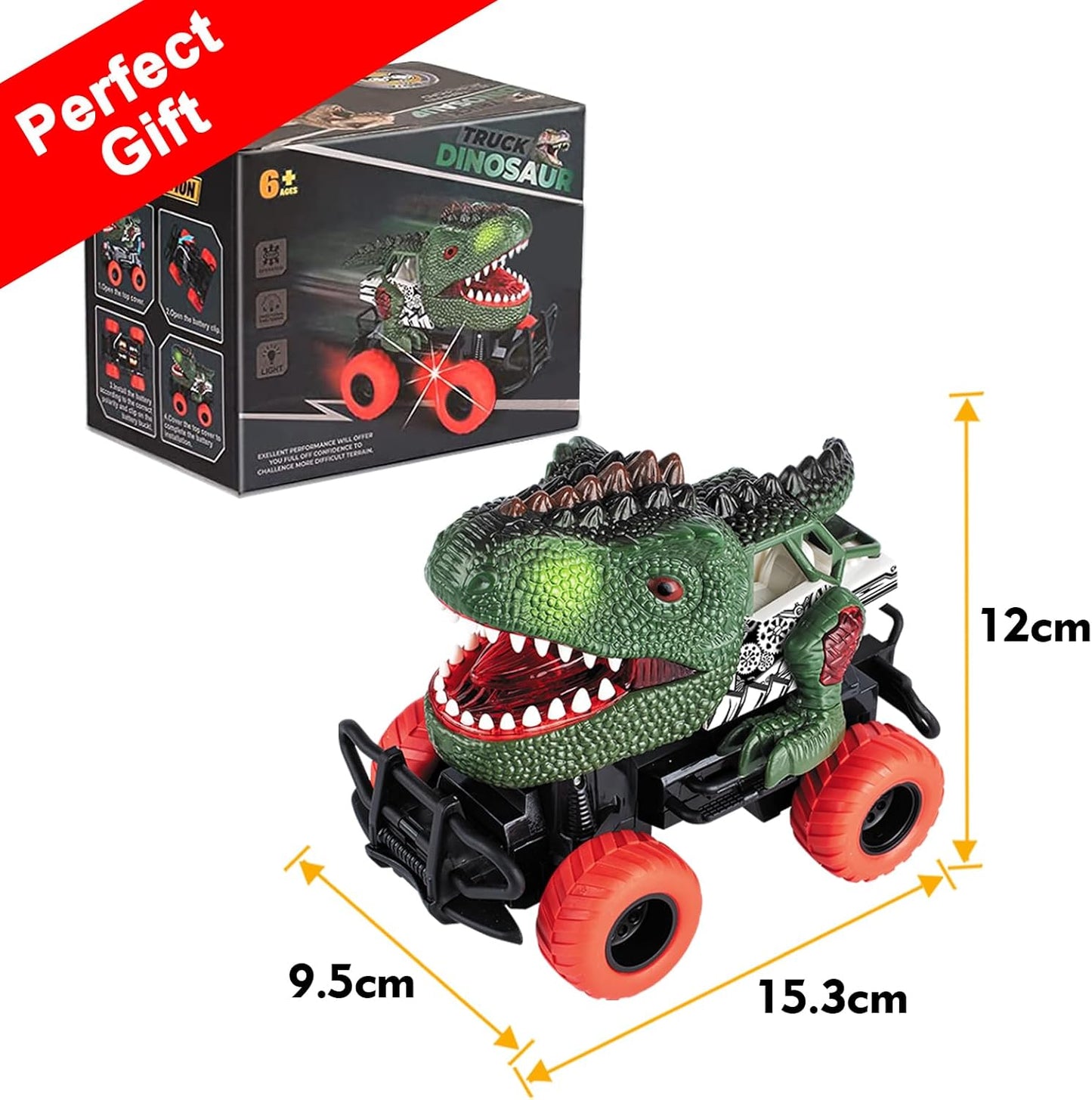 Dinosaur Toys Remote Control Car for Kids 3-7, Dino RC Car for Toddler Kids Toys Age 3 4 5 6 7 Boys and Girls Christmas Birthday Gift