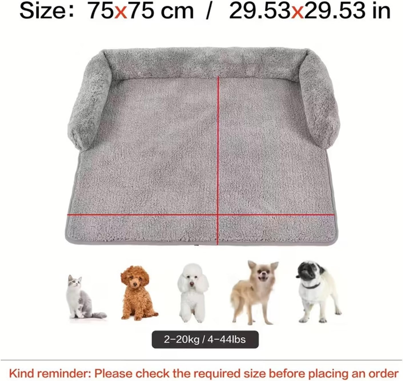 U-Shaped cat and Dog pet Pillow Plush Sofa nest Bed for Cats and Dogs to Sleep in Winter(White)