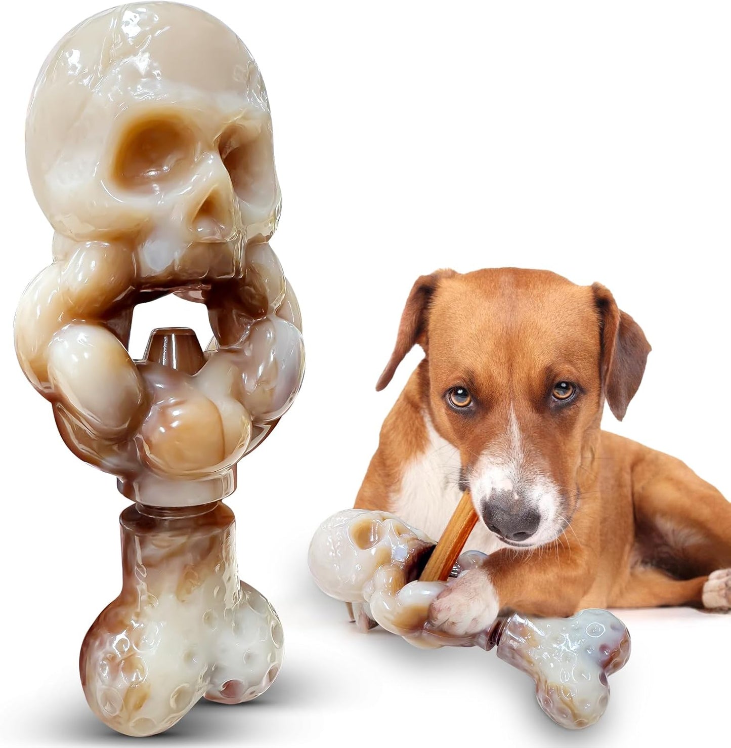 Tough Dog Toys for Aggressive Chewers: Indestructible Dog Chew Toys-Upgraded Bully Stick Holder & Chew Toys-Super Chewers Toys for Large,Medium,Small Breeds