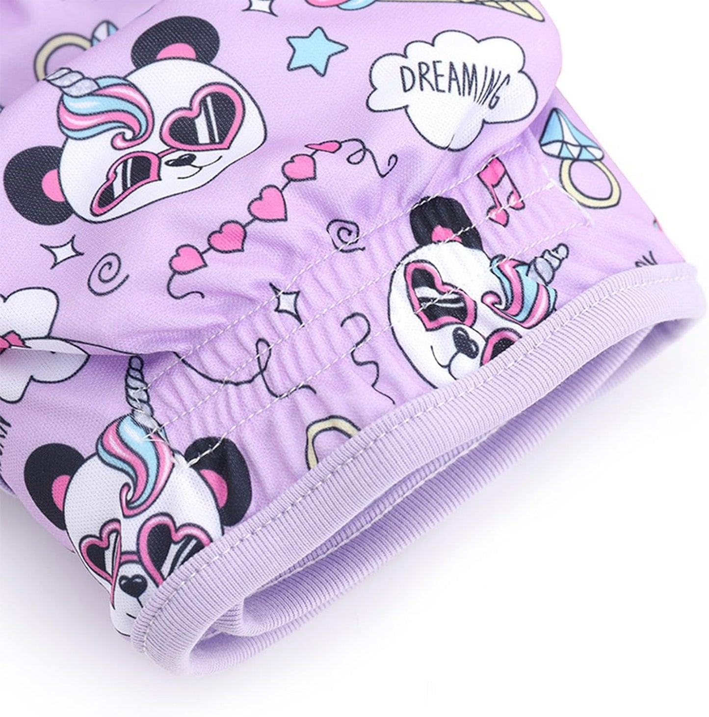 ZJchao Female Dog Diapers Panda Pattern Cute Leak Proof Breathable Reusable Washable Dog Panties for Pet Menstrual Cycle Polyester Material (S)