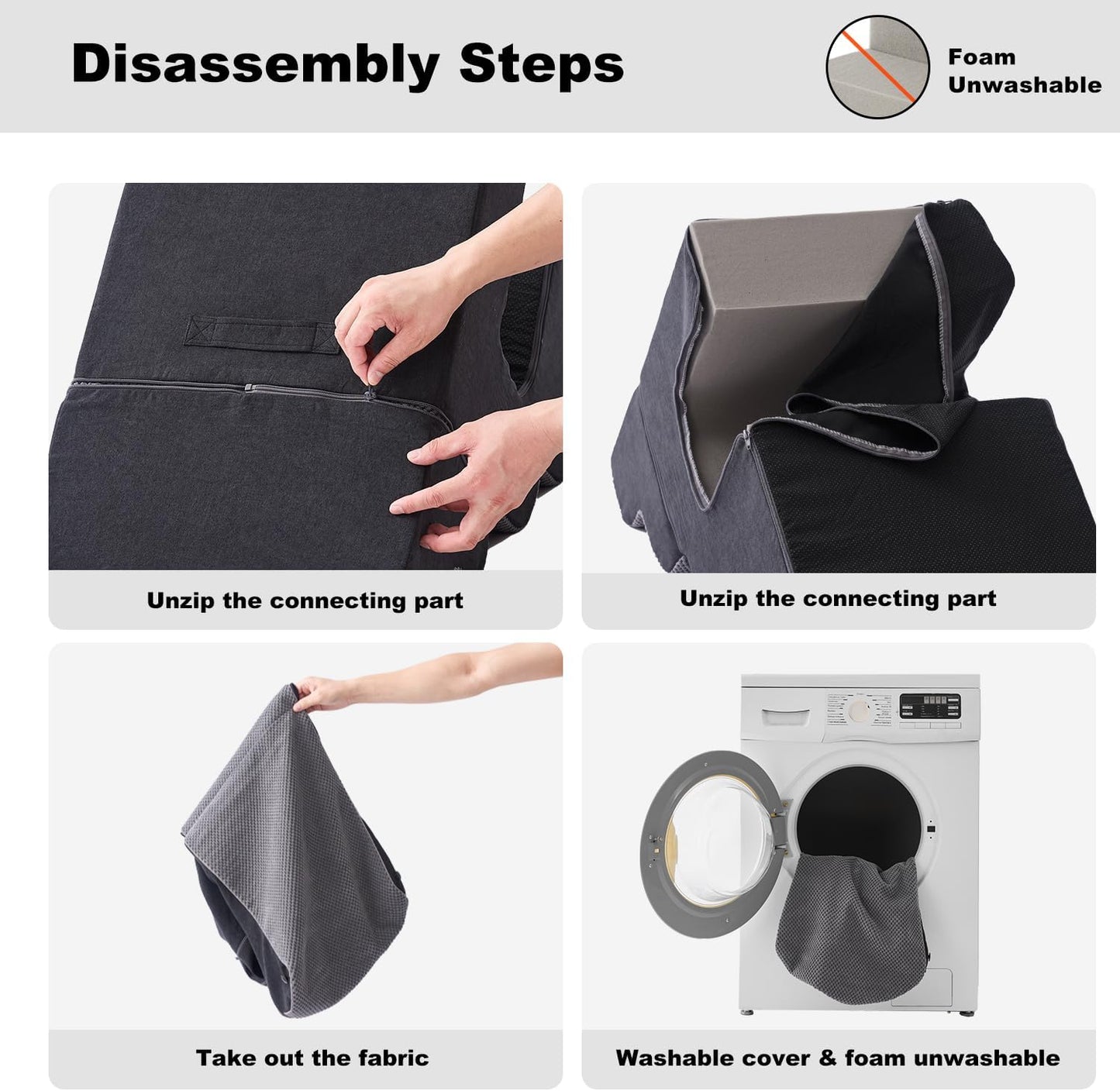 Dog Ramp for Large Dogs - 24" H 5 Steps Pet Stairs for High Bed with Tunnel 2 in 1 with Zippers Suitable, Indoor Cat Ladders with Non-Slip Bottom, Black