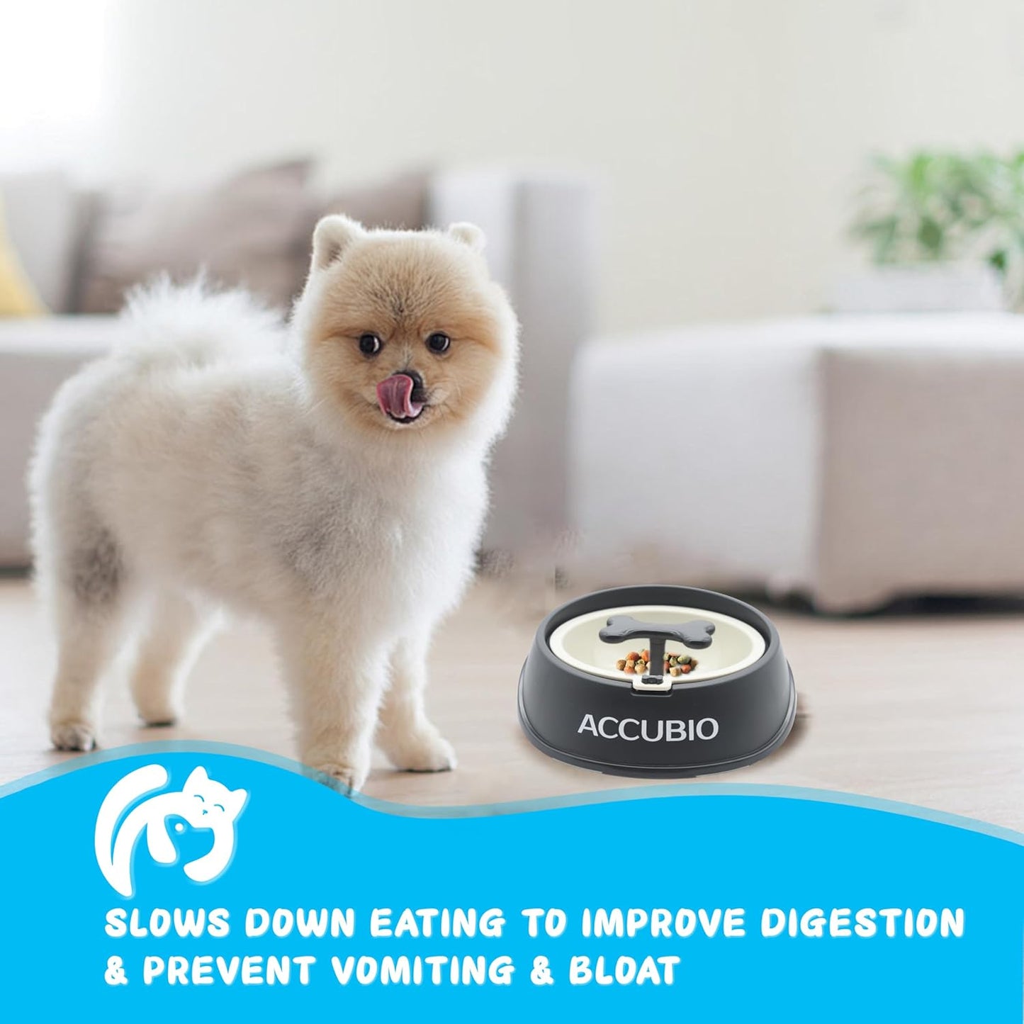 Slow Feeder Bowl, Anti-Choking Puzzle Dog Food Bowls, Food Bowls Slow Feeder Small Breed, Non Slip Interactive Dog Feeding Bowls for Healthy Eating, Prevents Puppy Overeating, Black
