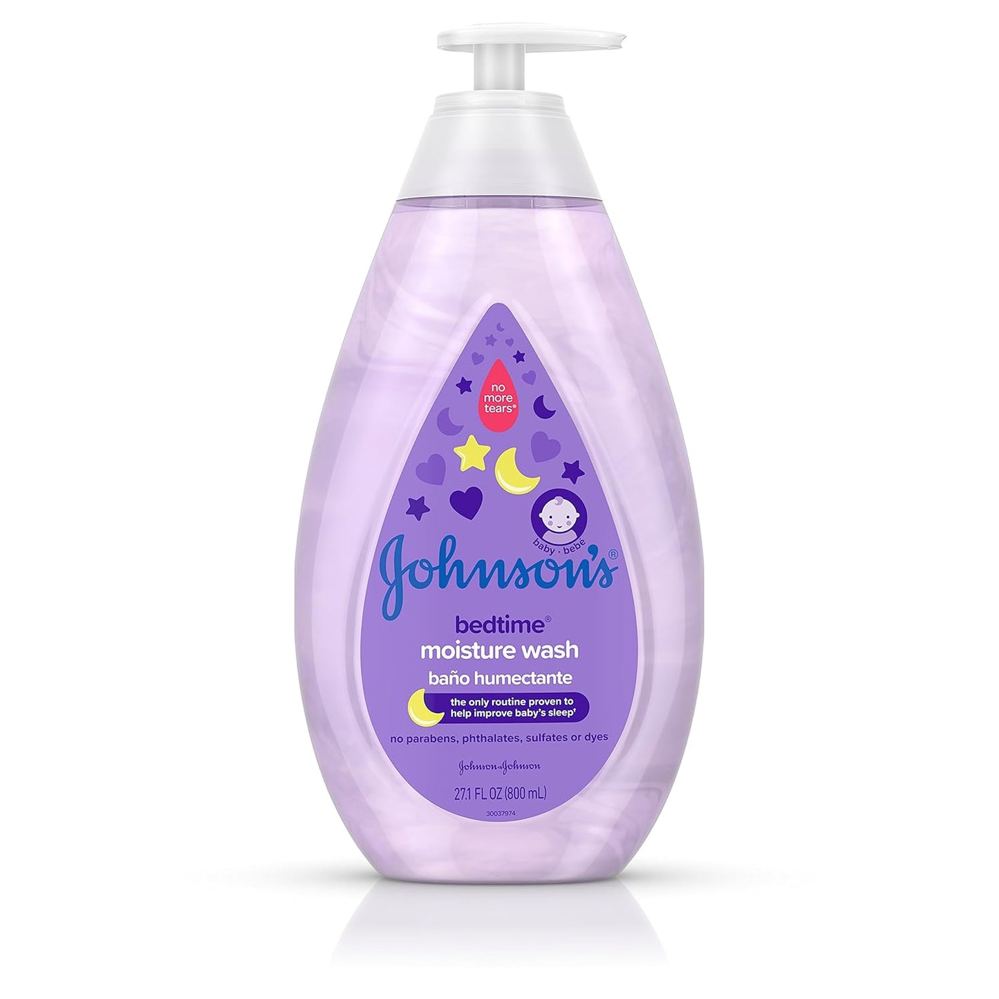 Johnson's Baby Bedtime Moisture Body Wash, Soothing NaturalCalm Aromas, Nighttime Bath Wash to Help Calm Baby Before Bed, Baby Wash, No added Parabens & Sulfates, Baby Essentials, 27.1 fl. oz