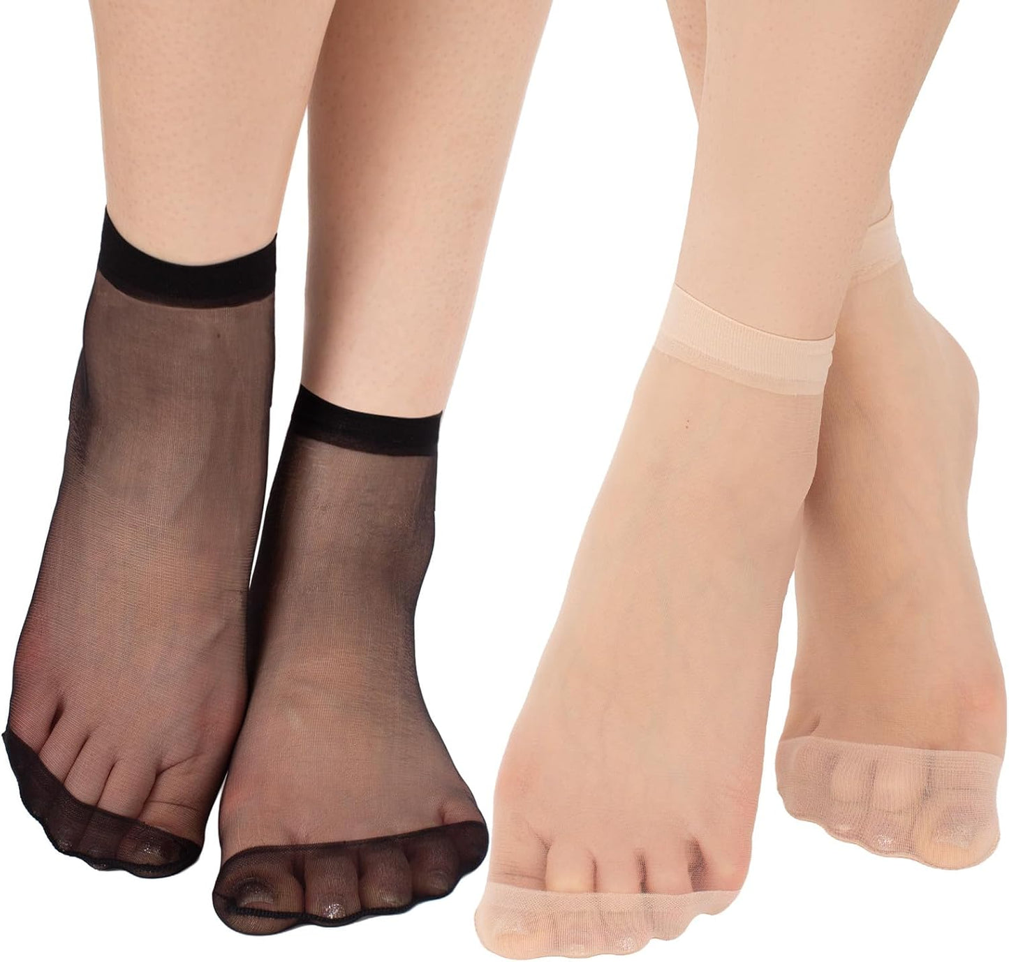 12 Pairs Women's Ankle High Sheer Socks Tight Hosiery Crew Stocking Reinforced Toe for Women