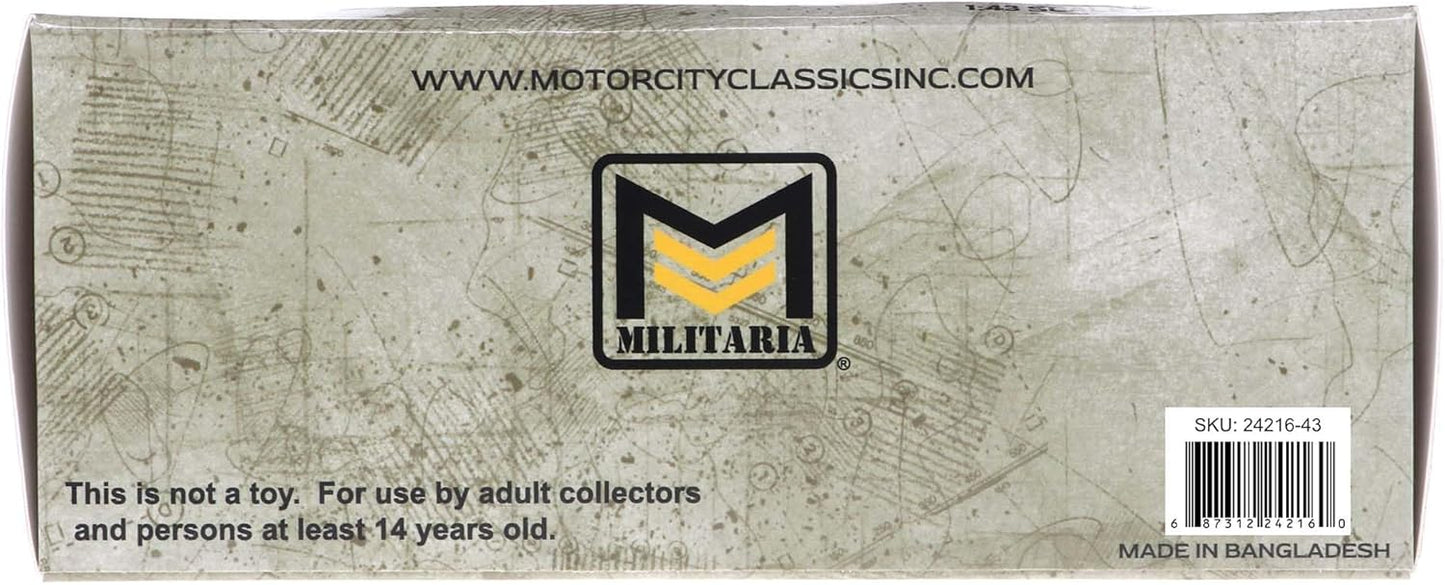 Motor city classics 1:43 Scale Military Diecast Collectible | M8 Light Armored Car | Militaria Diecast Model 24216-43