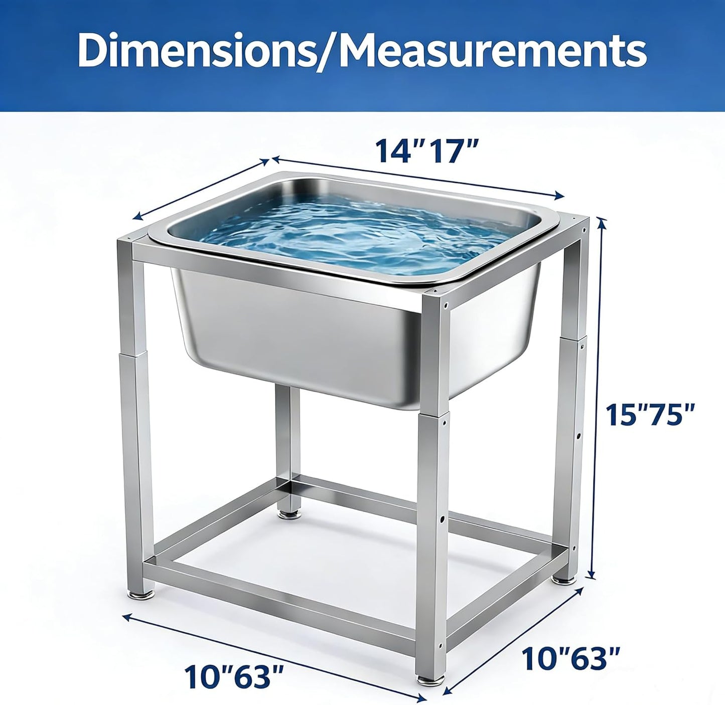 Elevated Dog Bowl Large Breed, 3 Gallons Stainless Steel Dog Bowls with Height Adjustable Raised Metal Stand 11.81'' - 15.75'' for Medium, Large Dogs and Gaint
