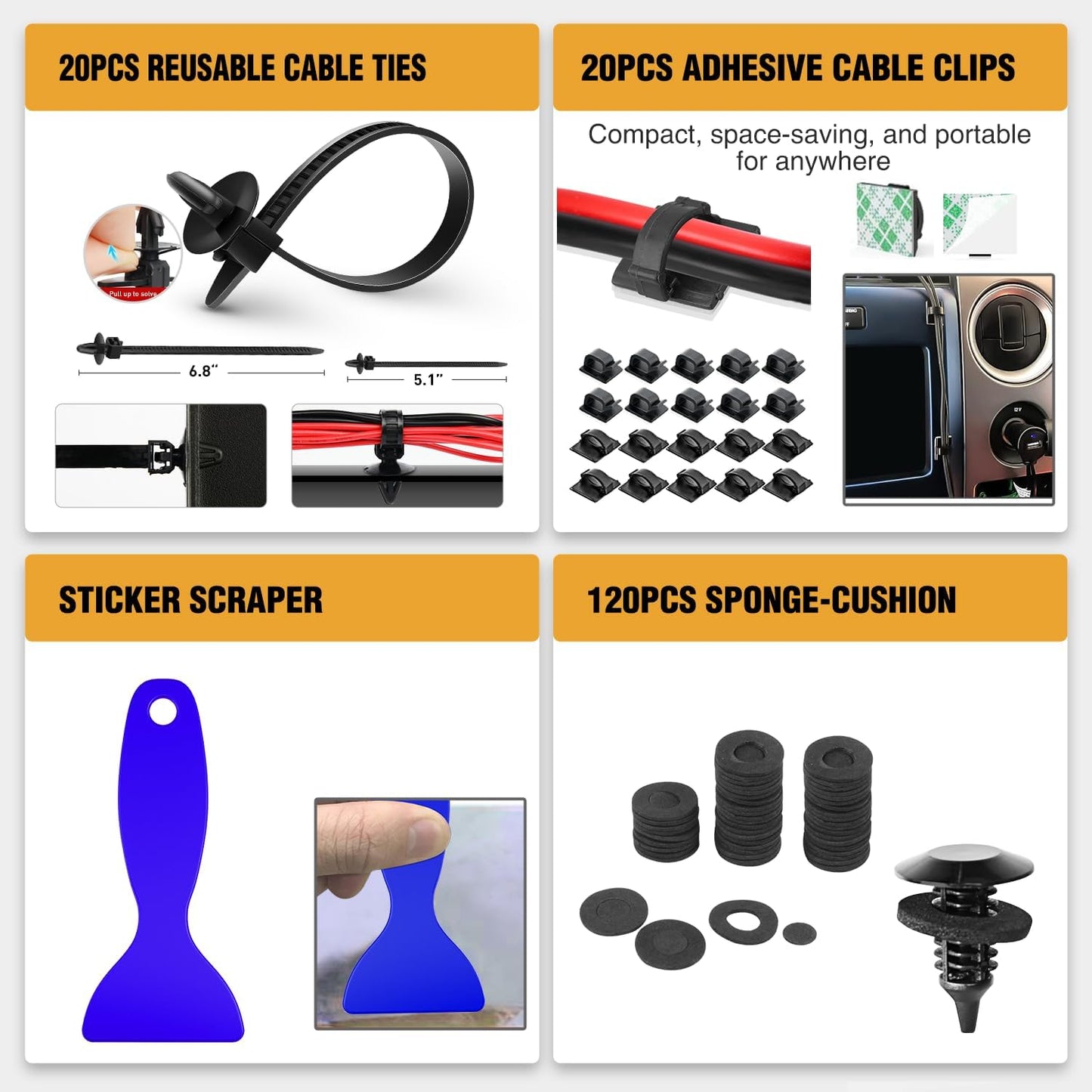 GOOACC 330Pcs Trim Removal Tool, Auto Push Pin Bumper Retainer Clip Set Fastener Terminal Remover Tool Adhesive Cable Clips Pry Kit Car Panel Radio Removal Auto Clip Pliers, Blue