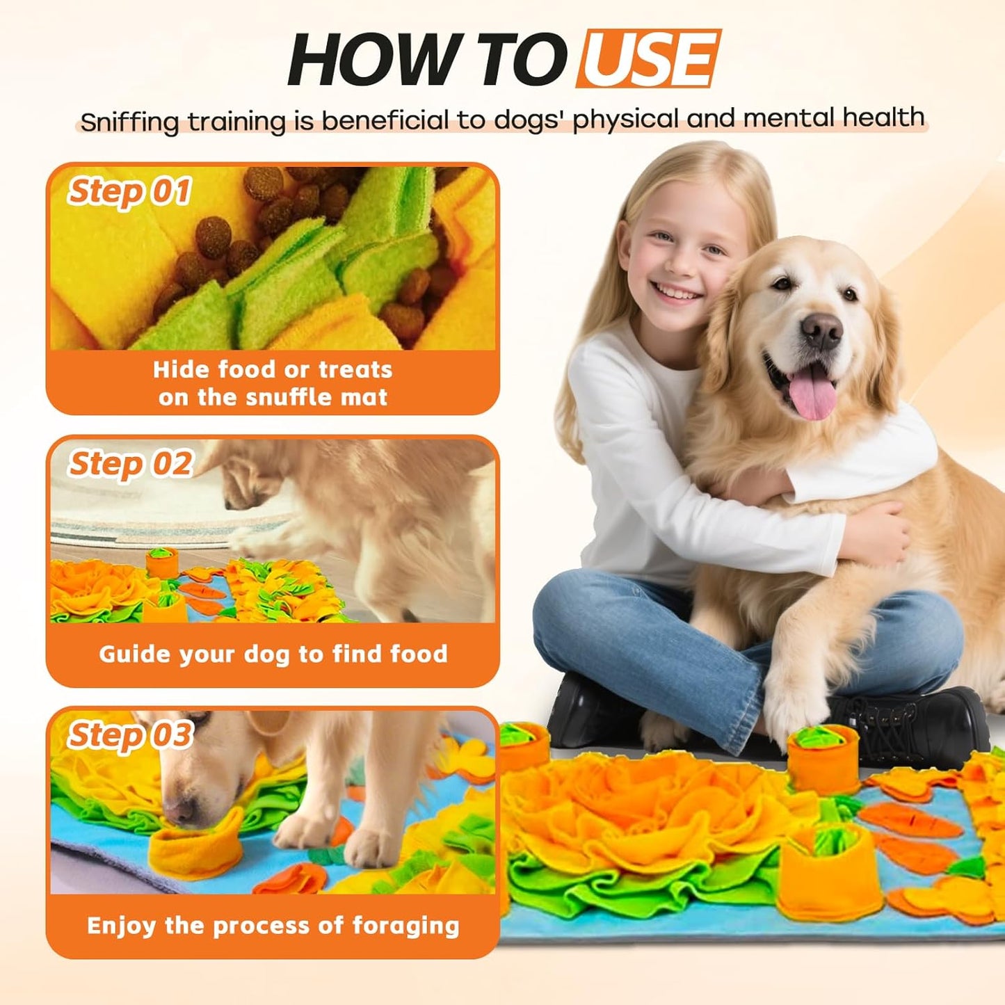 Snuffle Mat for Dogs, 32 X 19 Inches Interactive Dog Toys for Boredom & Slow Eating, Durable Dog Feeder Puzzle Toy, Dog Enrichment Toys for Small Medium & Large Dogs