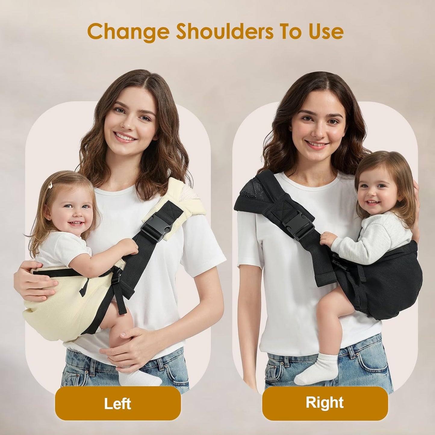 Toddler Sling Carrier, Adjustable Baby Carrier Sling 8-40 lbs, Lightweight Toddler Carrier Baby Sling Carrier, Toddler Hip Carriers One Size Fits All, Black