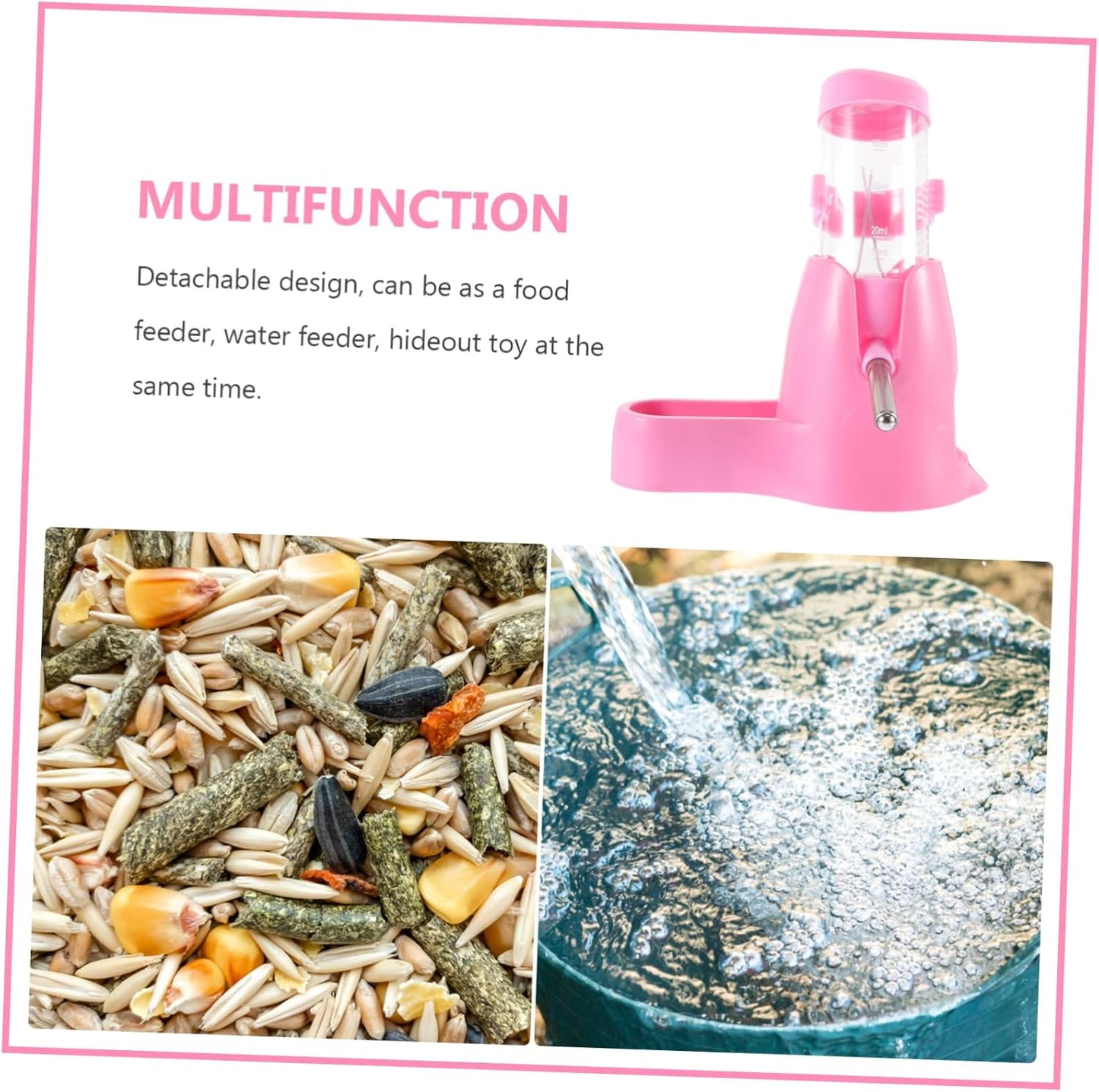 Milisten 1Set Multi Functional Hamster Water Feeder with Bracket Compact and Easy to pet Water Dispenser for Small Animals Capacity