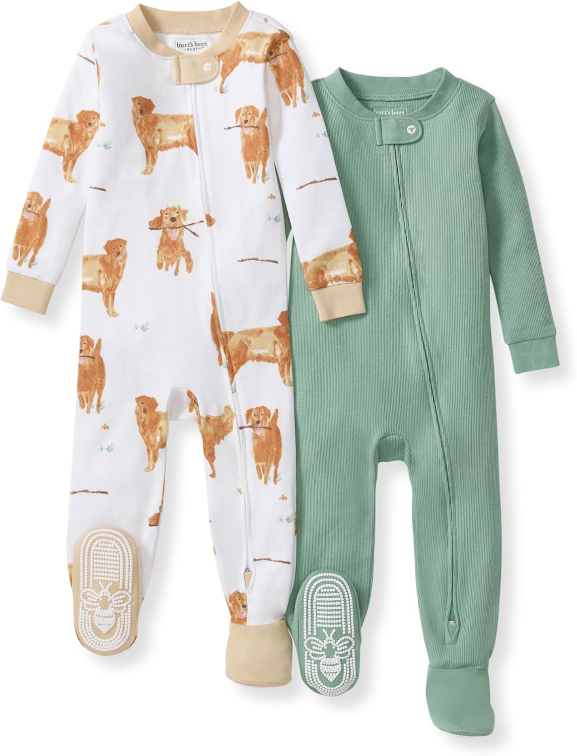 Burt's Bees Baby baby-boys Sleeper Pjs, 100% Organic Cotton, One-piece Footie, Zip Up Jumpsuit, Snug Fit Pajamas