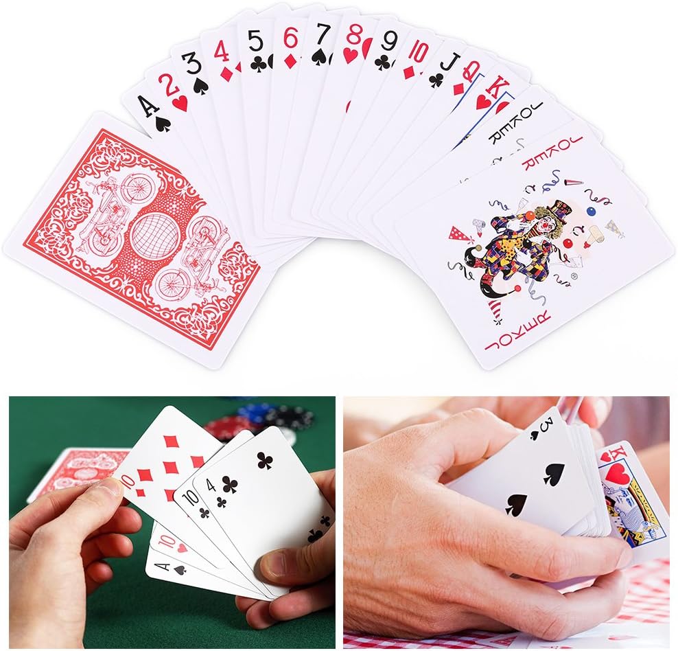 LotFancy Playing Cards, 12 Pack, Decks of Cards Bulk, Poker Size, Standard Index, for Blackjack, Euchre, Canasta Card Game, 6 Blue and 6 Red, Casino Grade Poker Cards