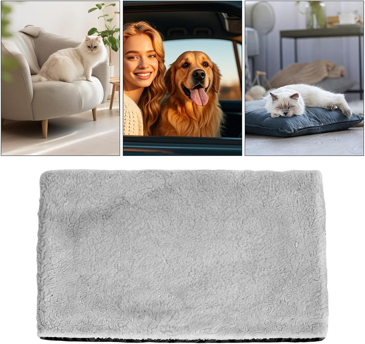 Self Warming Cat Mat | Insulated Winter Non-Slip Blanket,Self Heating Pad for Cats Dogs | for Puppy Sleeping Indoor Outdoor Living Room Bedroom Balcony Couch Kennel Cold Weather