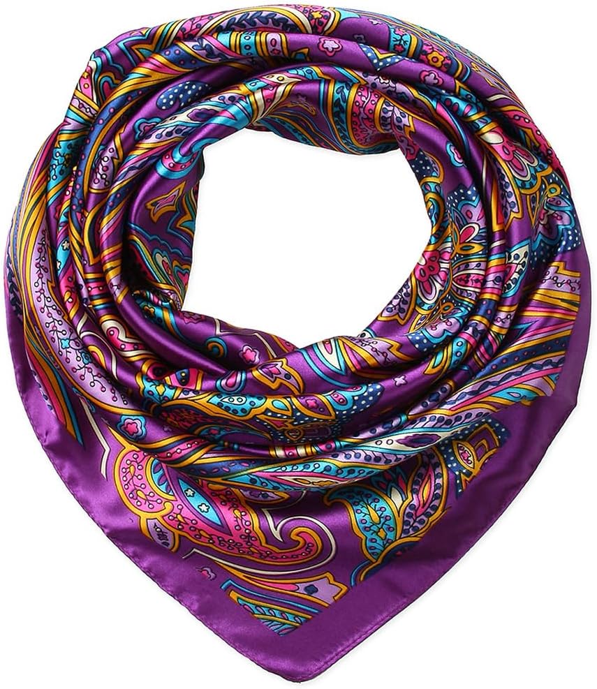 corciova 35x35 Large Square Satin Hair Scarf for Women – Silk-Feel Head Wrap, Night Protection, Fashion Bandana & Headscarf