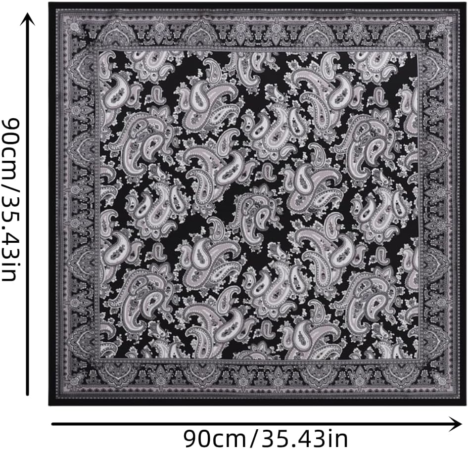 Like Silk Square Head Scarf Bandana for Hair Wrapping Fashion Purse Bag Scarf for Women 35 Inches