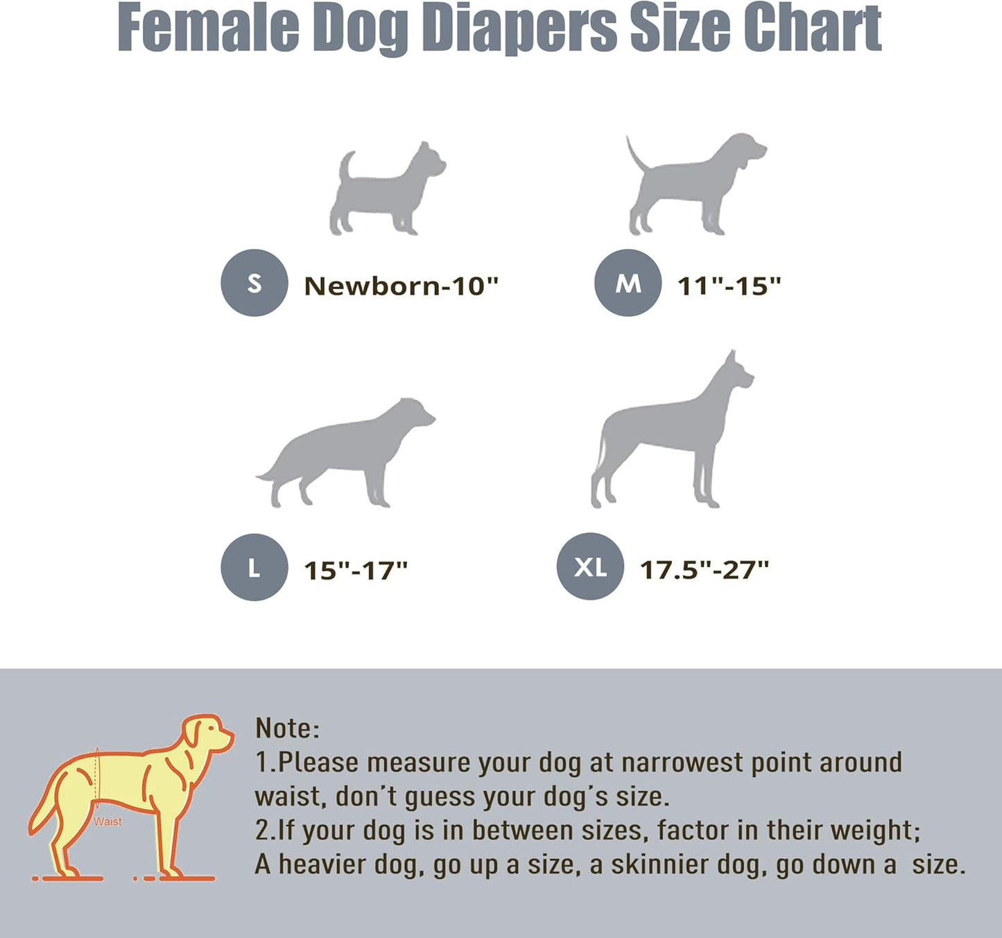 wegreeco Dog Diapers Female (3 Pack), Highly Absorbent Puppy Doggie Dog Diapers for Female Dogs Period, Washable Doggy in Heat, Small Medium Large Size (Medium)