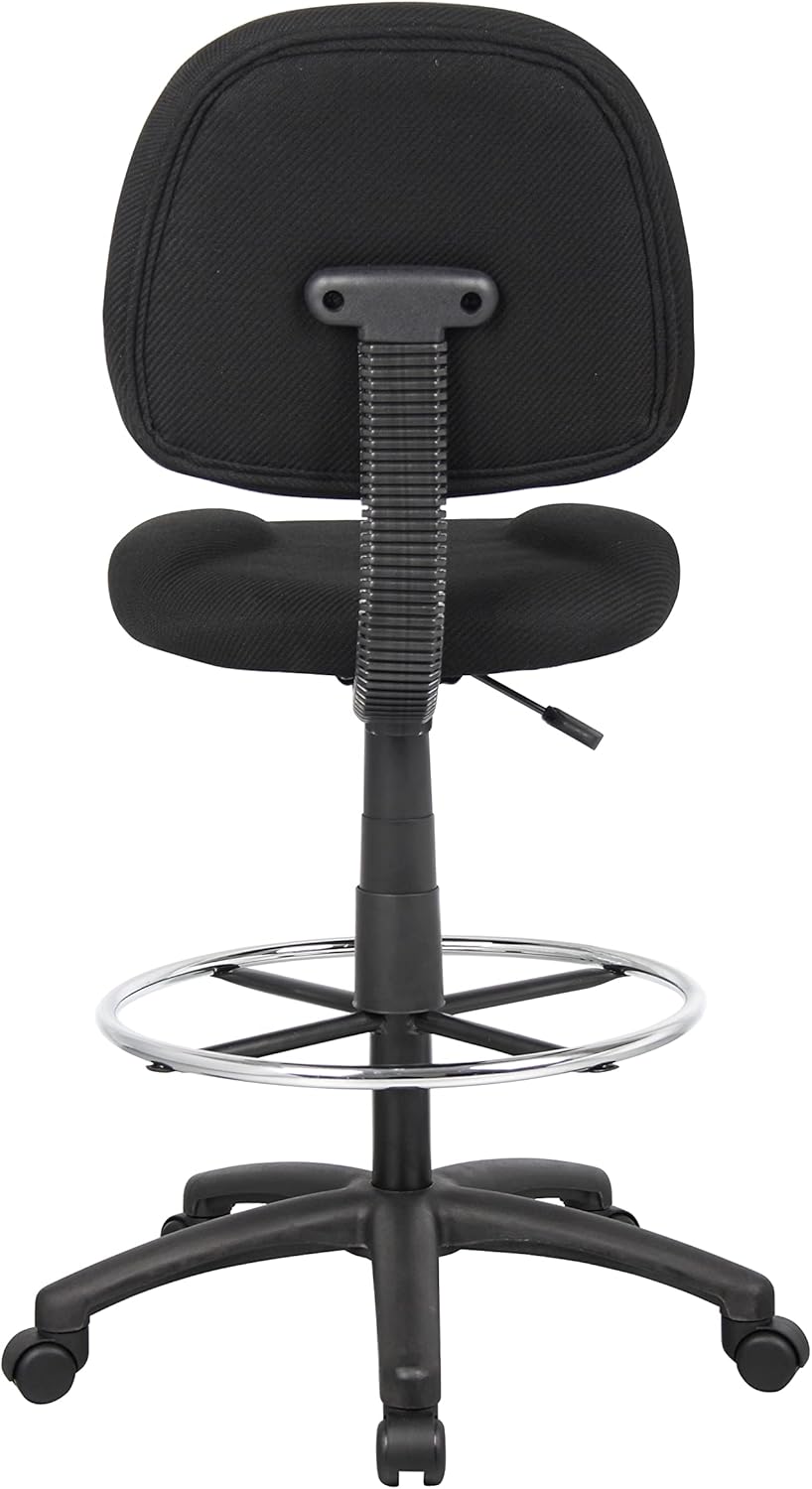 Boss Office Products B1615-BK Ergonomic Works Drafting Chair Without Arms in Black, Mid-Back