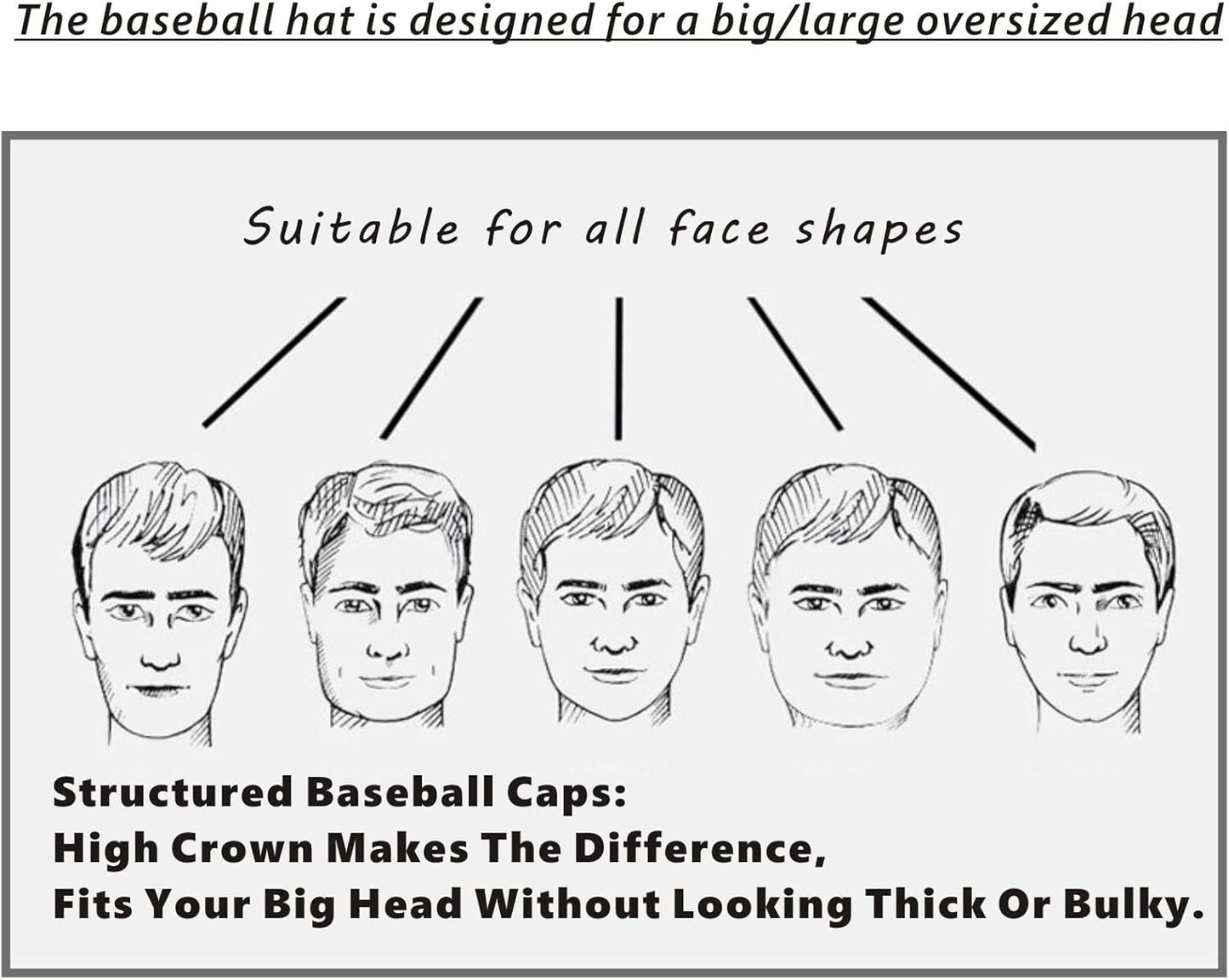 Oversize XXL Mesh Trucker Hat Big Head Hats for Men High Crown Baseball Cap Breathable Dad Hat Adjustable 23.6"-25.6"