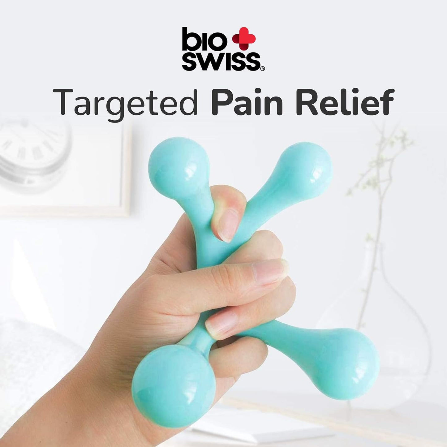 BioSwiss 2-Pack Handheld Full Body Massager, 4-Leg Pressure Point Tool for Back, Neck, and Shoulder, Includes 1 Large and 1 Small