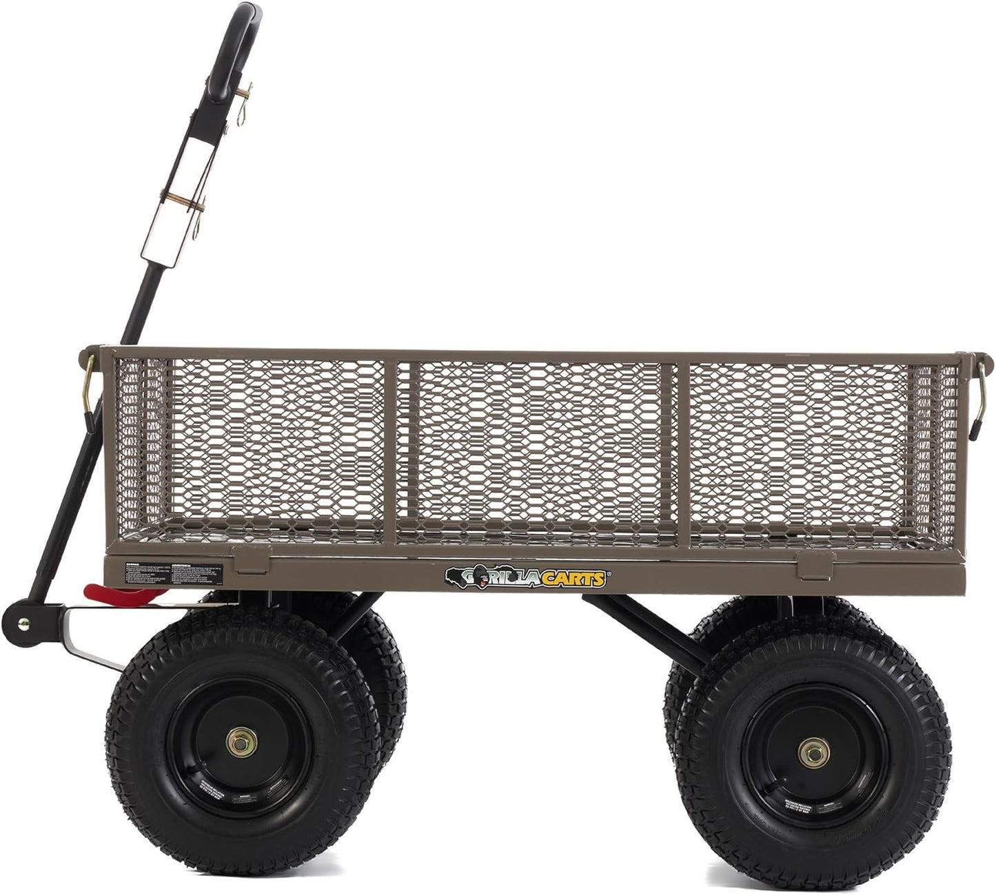 Gorilla Carts Steel Dump Cart, 5 Cu Ft Bed, 1200 lb Load Capacity, Gray – Towable Heavy-Duty Outdoor Utility Wagon with Removable Side Panels for Yard, Lawn, Garden or Landscaping