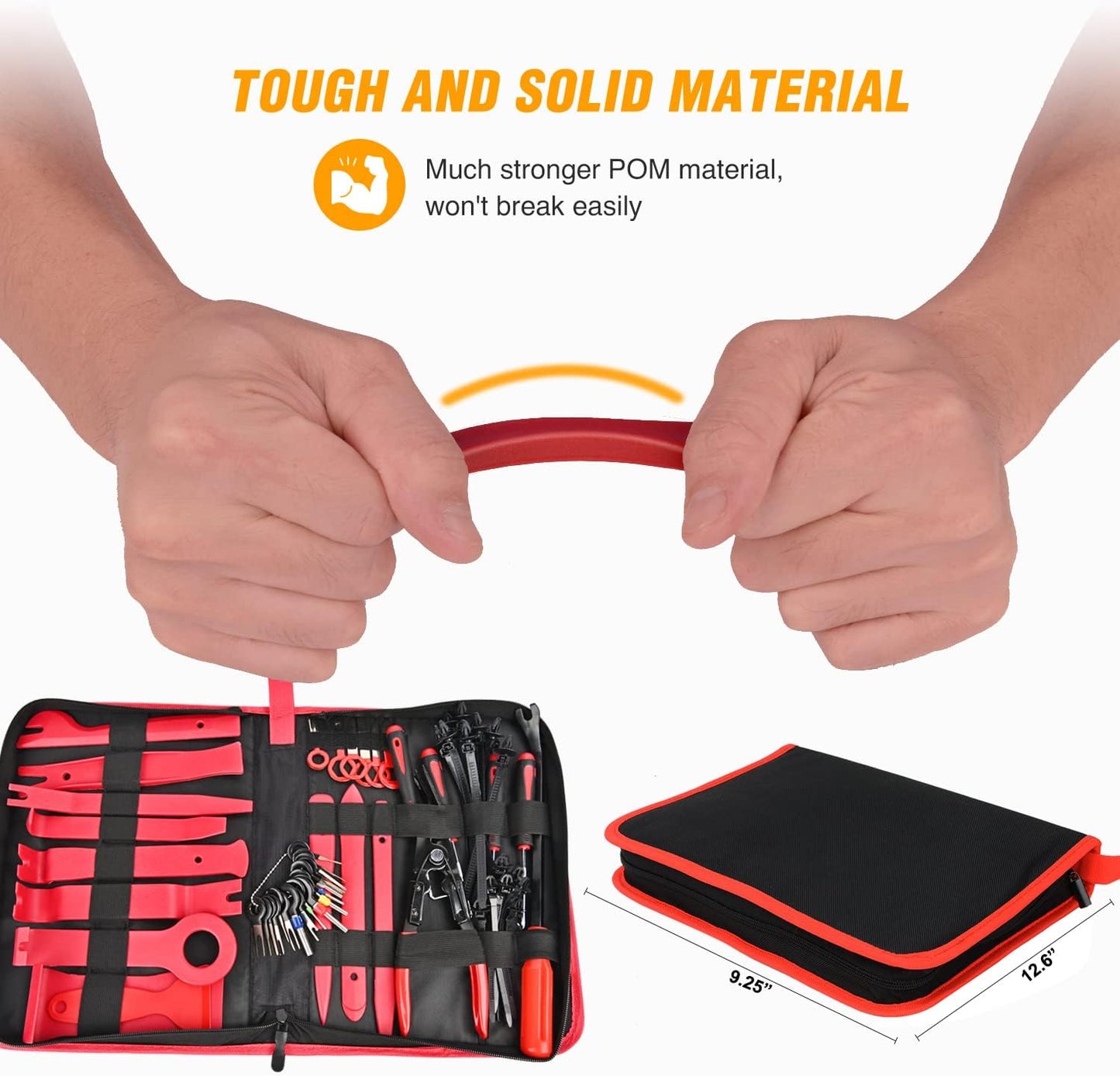 GOOACC 238Pcs Trim Removal Tool, Auto Push Pin Bumper Retainer Clip Set Fastener Terminal Remover Tool Adhesive Cable Clips Pry Kit Car Panel Radio Removal Auto Clip Pliers