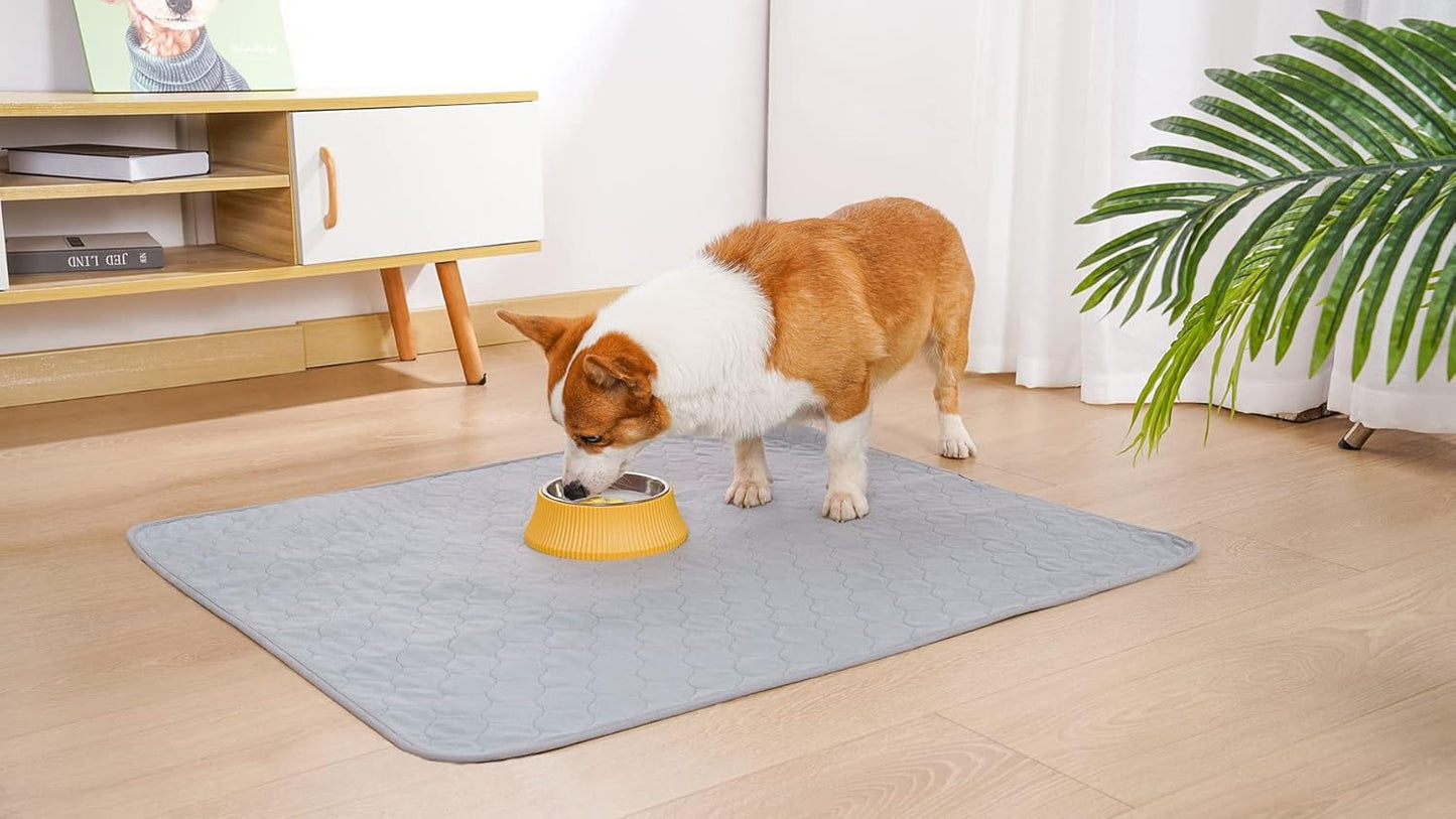 BODISEINT Washable Dog Pee Pads, Quilted Reusable Puppy Pee Pads for Dogs, Whelping Pads Dog Bed Pen Mat Absorbent Pet Dog Potty Training Pads for Playpen, Crate(36 x 41 Inch (2 Pack,Gray))