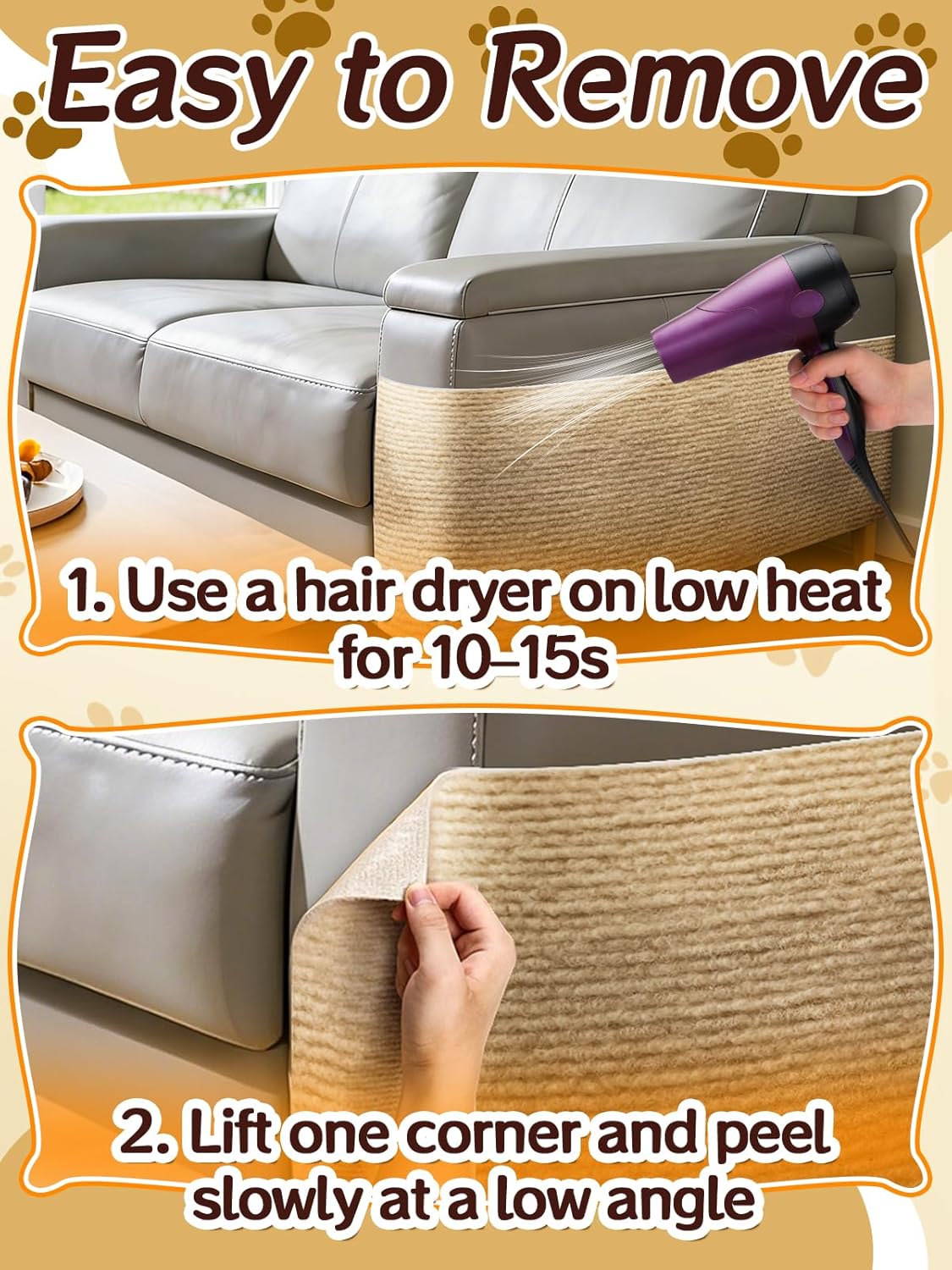 15.7"×78.7" Cat Scratch Furniture Protector - Strong Adhesive & Cuttable Cat Couch Protector for Leather Fabric Furniture Carpet Cats Tree