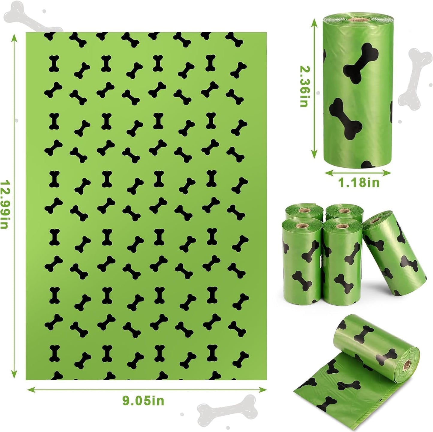 150 Dog Poop Bags w/FREE Dispenser & Hands-Free Bag Holder | Lavender Scented | Leak-Proof | Extra Thick | 13"x9" Biodegradable Waste Bags for All Dogs | Eco-Friendly!